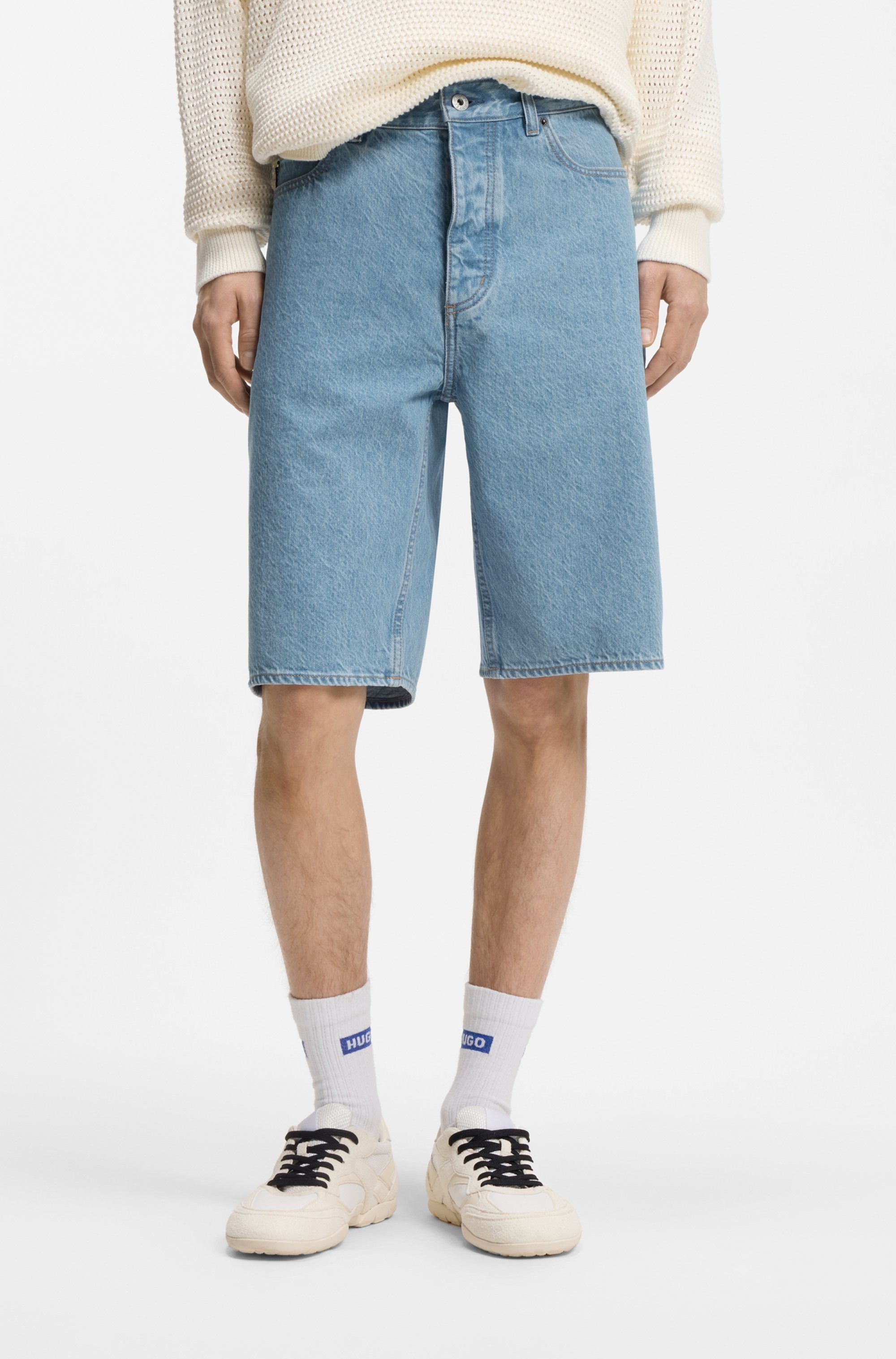 HUGO Blue Jeansshorts Skate Straight Fit