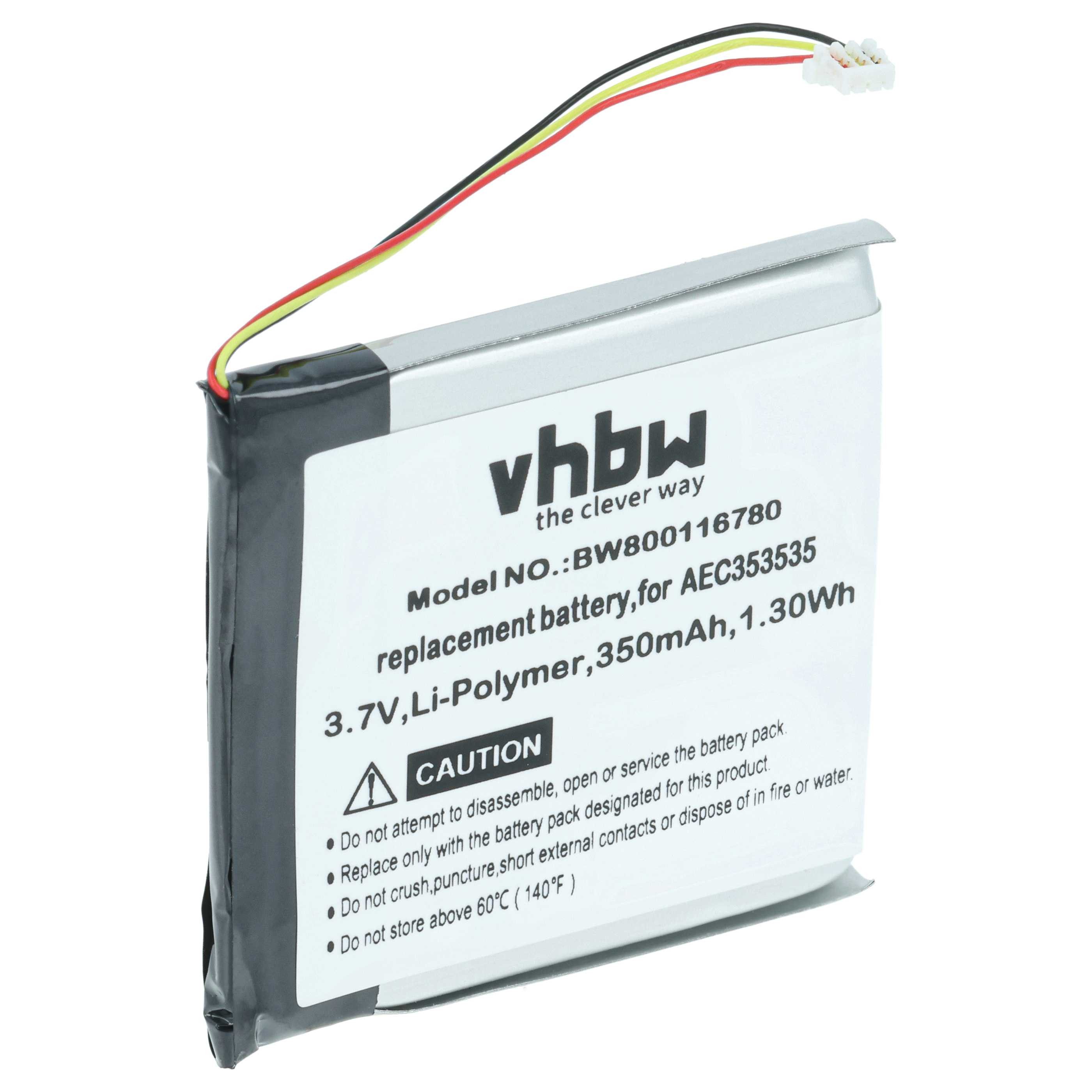 vhbw Akku passend für Beats Solo 3.0, Solo 2.0 Kopfhörer (350 mAh, 3,7 V, Akku Akku Li-Polymer 350 mAh (3,7 V, 1 St), Leistungsfähiger Austausch-Akku für schnurlosen Kopfhörer, Headset