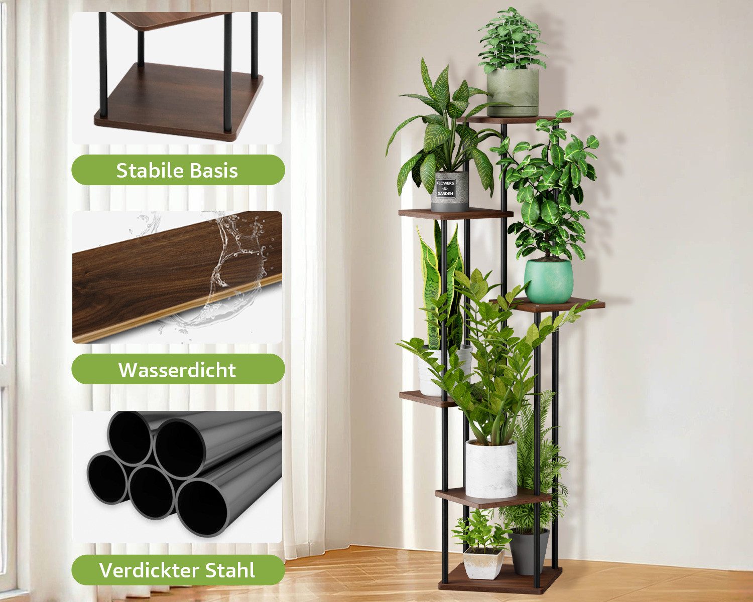 Simloveve Blumenständer Pflanzenständer 6 Etagen Pflanzentreppe günstig online kaufen
