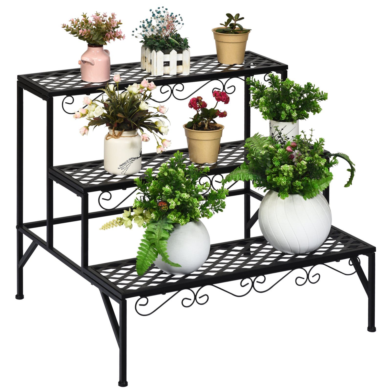 COSTWAY Pflanzentreppe »Pflanzenständer, Pflanzenregal«, 3-stufiger Metall,  für drinnen & draußen online kaufen | OTTO