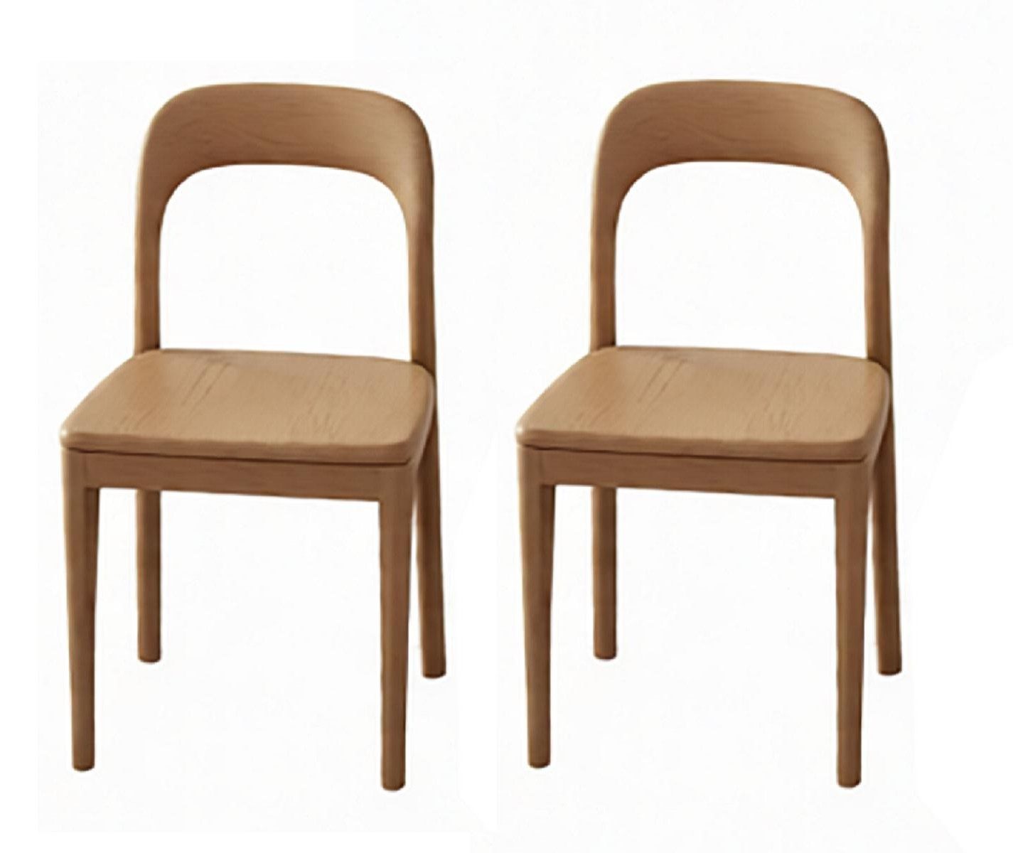 Xlmoebel Sitzgruppe Stilvolles Esszimmer Set mit 2 modernen Holzstühlen in Braun, Made in Europa