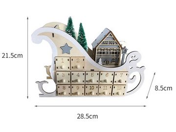 XDeer befüllbarer Adventskalender Interessante Weihnachtskalender,perferkte und coole Geschenke, Aus Holz,mit stimmungsvoller LED-Beleuchtung