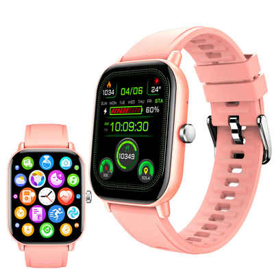 LQWELL Smartwatch Schlafmonitor für Damen Herren Smartwatch (5.1 cm/2.01 Zoll Full-Touch Zoll) mit Bluetooth-Anrufen, IP68 wasserdichte Fitnessuhr, mit Herzfrequenzmesser, Schrittzähler, Sportuhr, für iOS Android