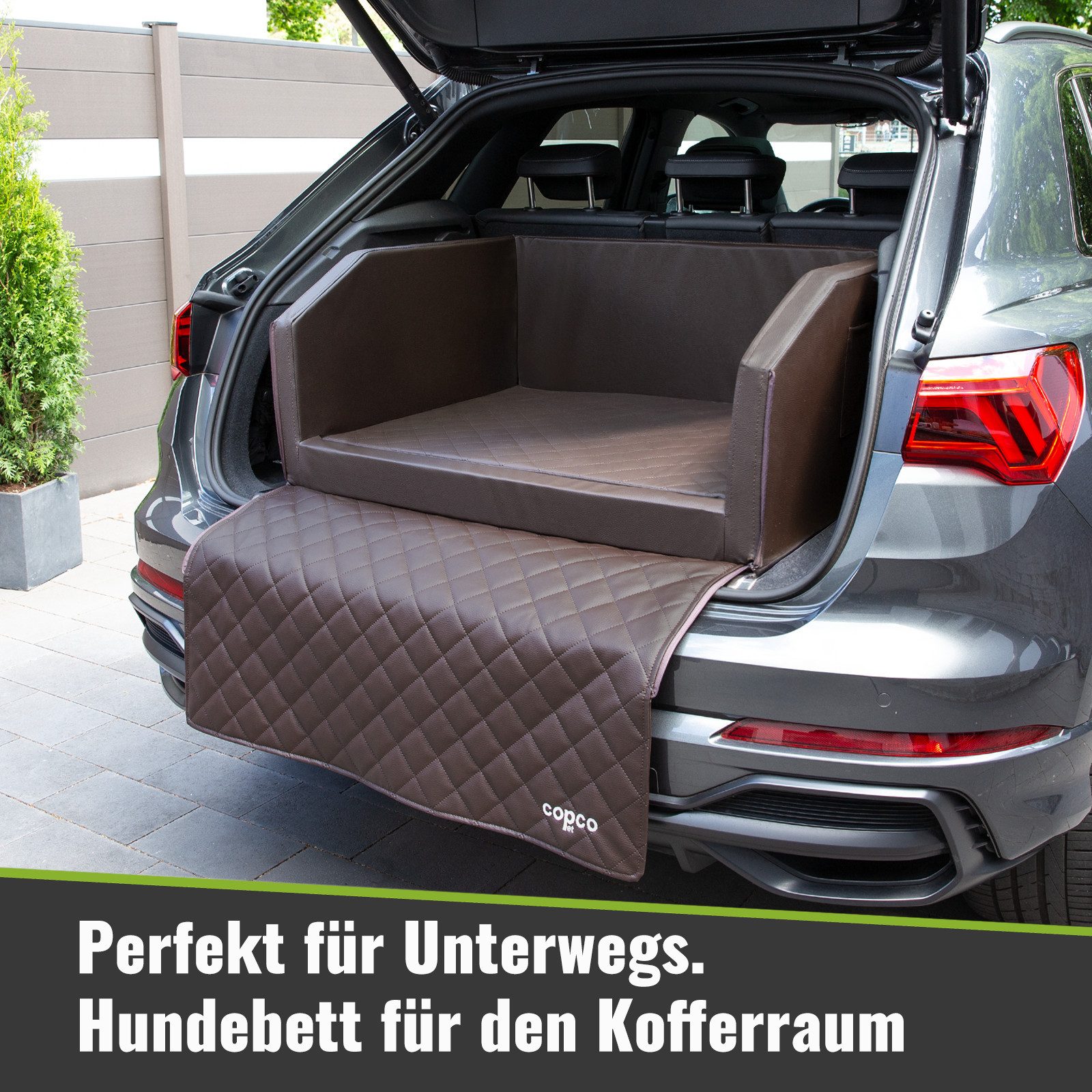 CopcoPet Tier-Autobett Travel Bed Hunde Reisebett, Kofferraumschutz Hund mit ladekantenschutz, Schutzmatte herausnehmbar