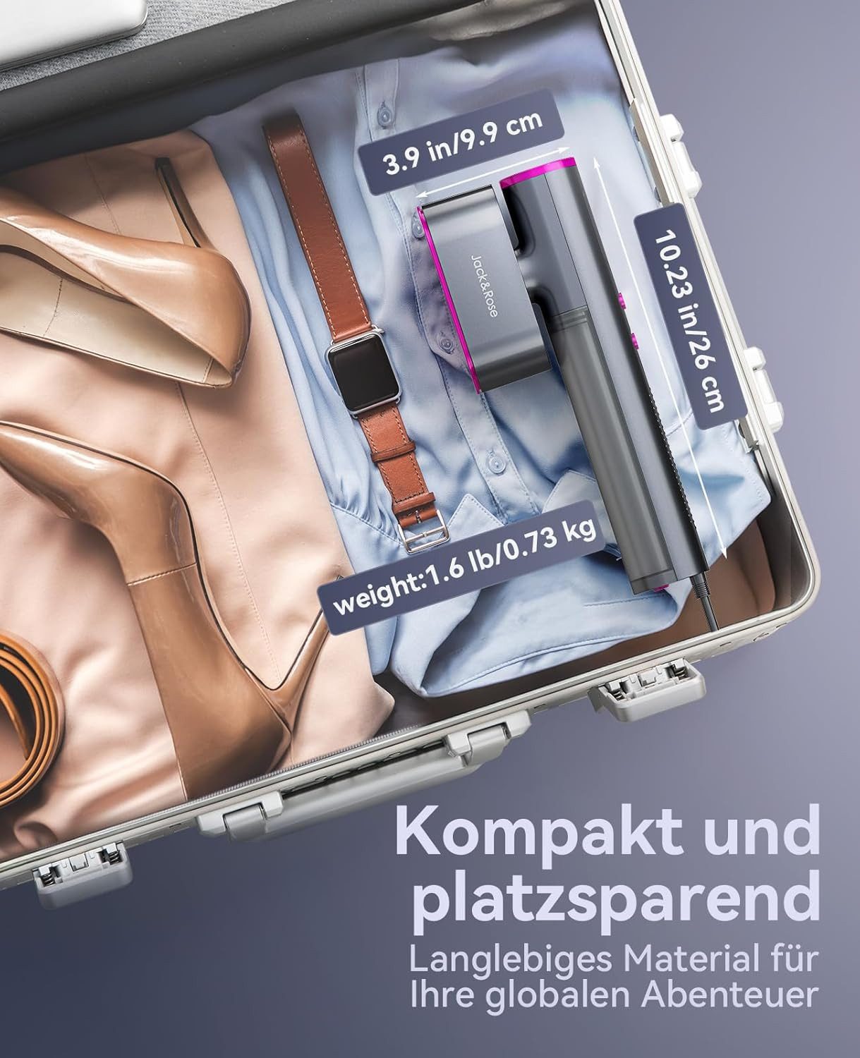 Oneisall Reise-Dampfbügeleisen KALO 2-in-1 Dampfglätter für Global, 1000W Steamer, 1000 W, Tragebar