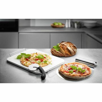 GEFU Pizzastein Pizza-Bundle 3-tlg., Edelstahl, PP, Keramik (Cordierit), (Set, 3-St), mit Pizzaschneider und Schieber