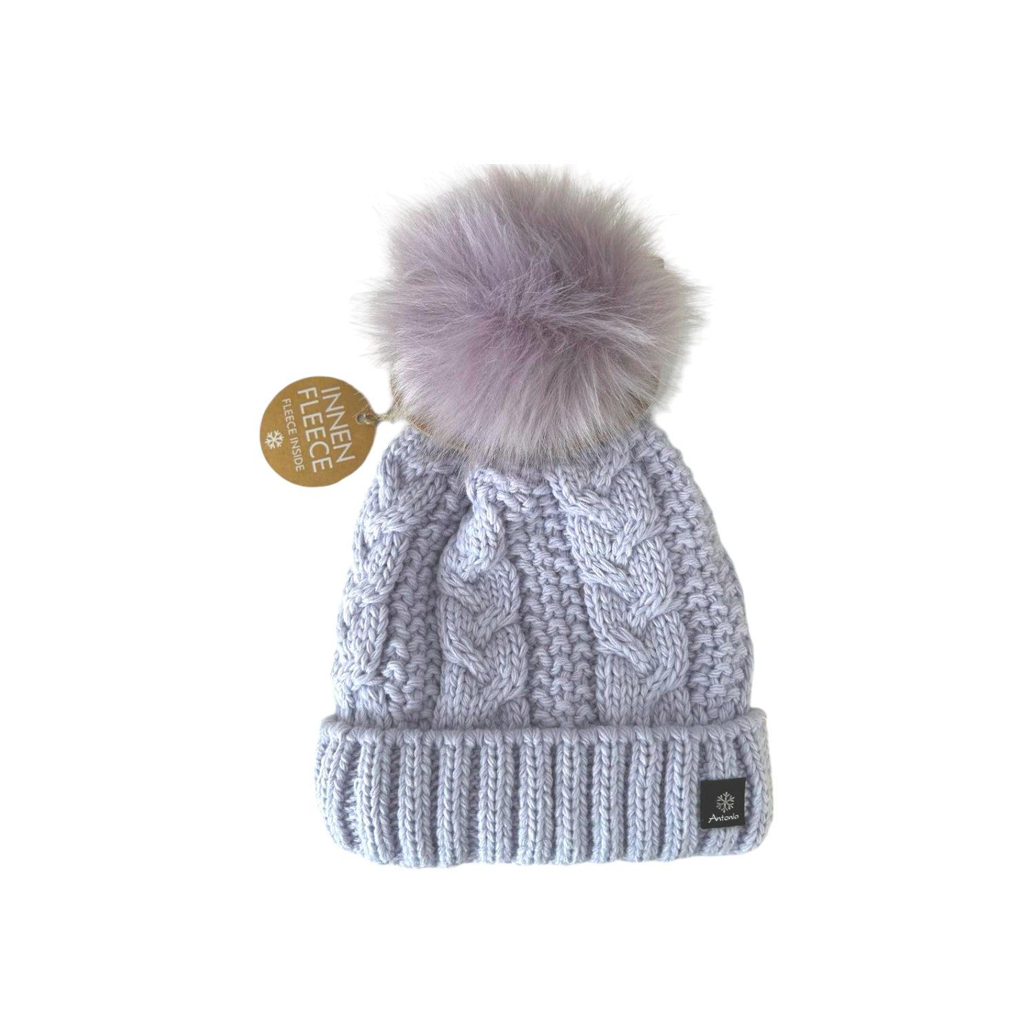 Antonio Bommelmütze Strickmütze für Damen » gefütterte Wintermütze mit Fleece (Einzeln, 1-St., Mütze) » Bommelmütze » Damenmütze mit Zopfmuster