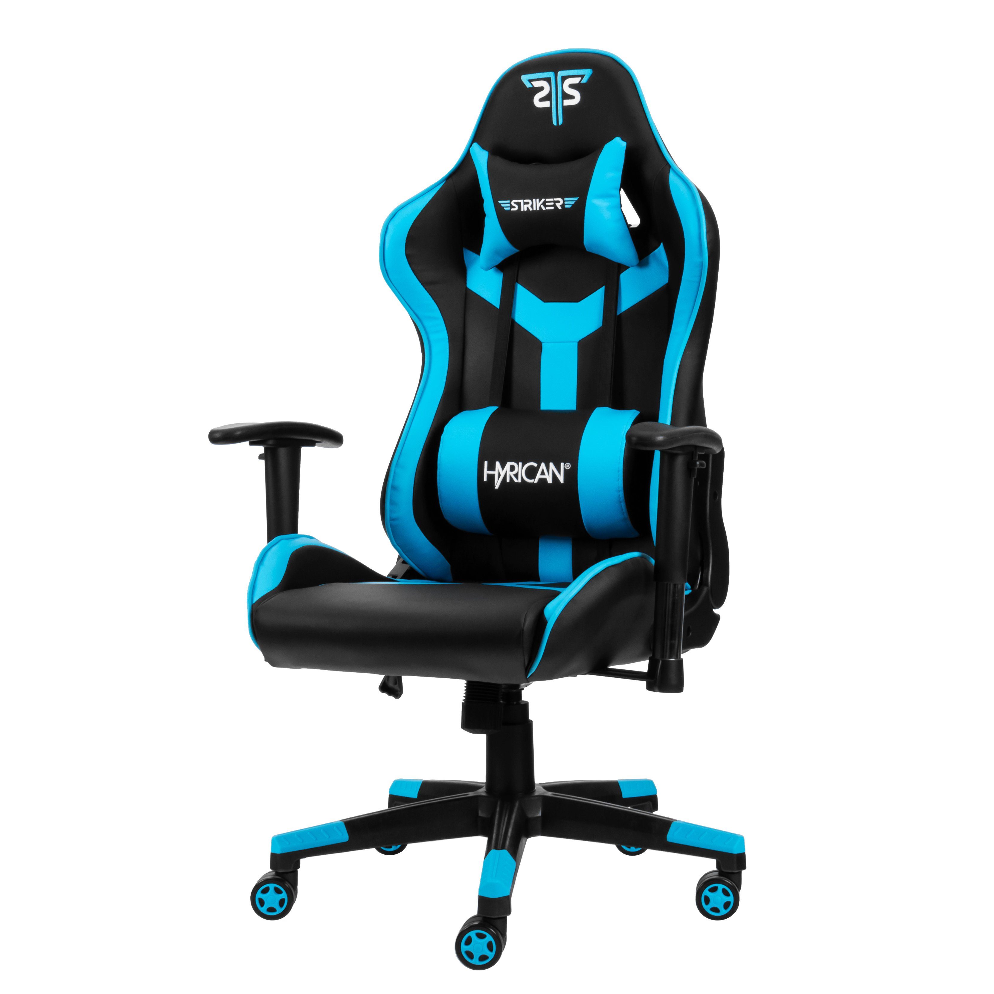 Hyrican Gaming-Stuhl "Striker Copilot" schwarz/blau, Kunstleder, ergonomischer Gamingstuhl, Bürostuhl, Schreibtischstuhl, geeignet für Jugendliche und Erwachsene