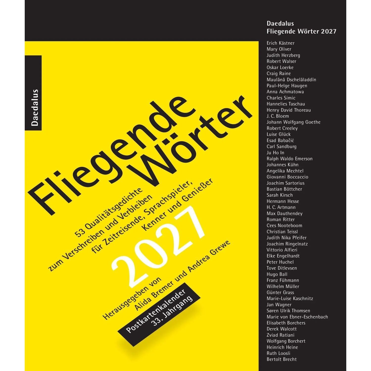 Wandkalender Fliegende Wörter 2027.Postkartenkalender