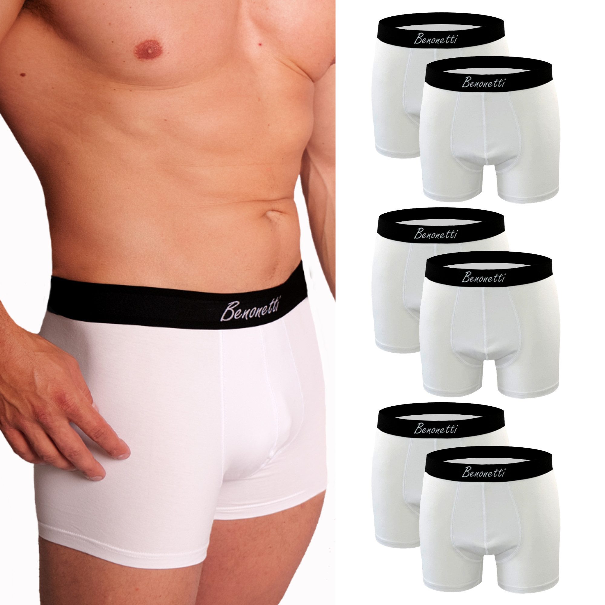 Benonetti Boxershorts weich, langlebig & atmungsaktiv, kein Aufrollen (6 Pa günstig online kaufen