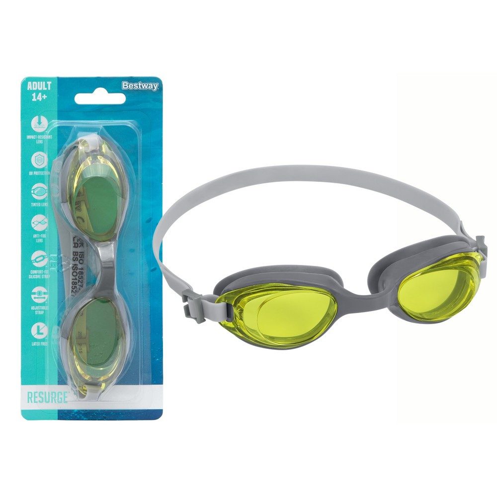 BESTWAY Schwimmbrille Badebrille Taucherbrille Wassersportbrille, (Spar-Set, 1-St), UV-Schutz, Antibeschlag, latexfrei, verstellbar