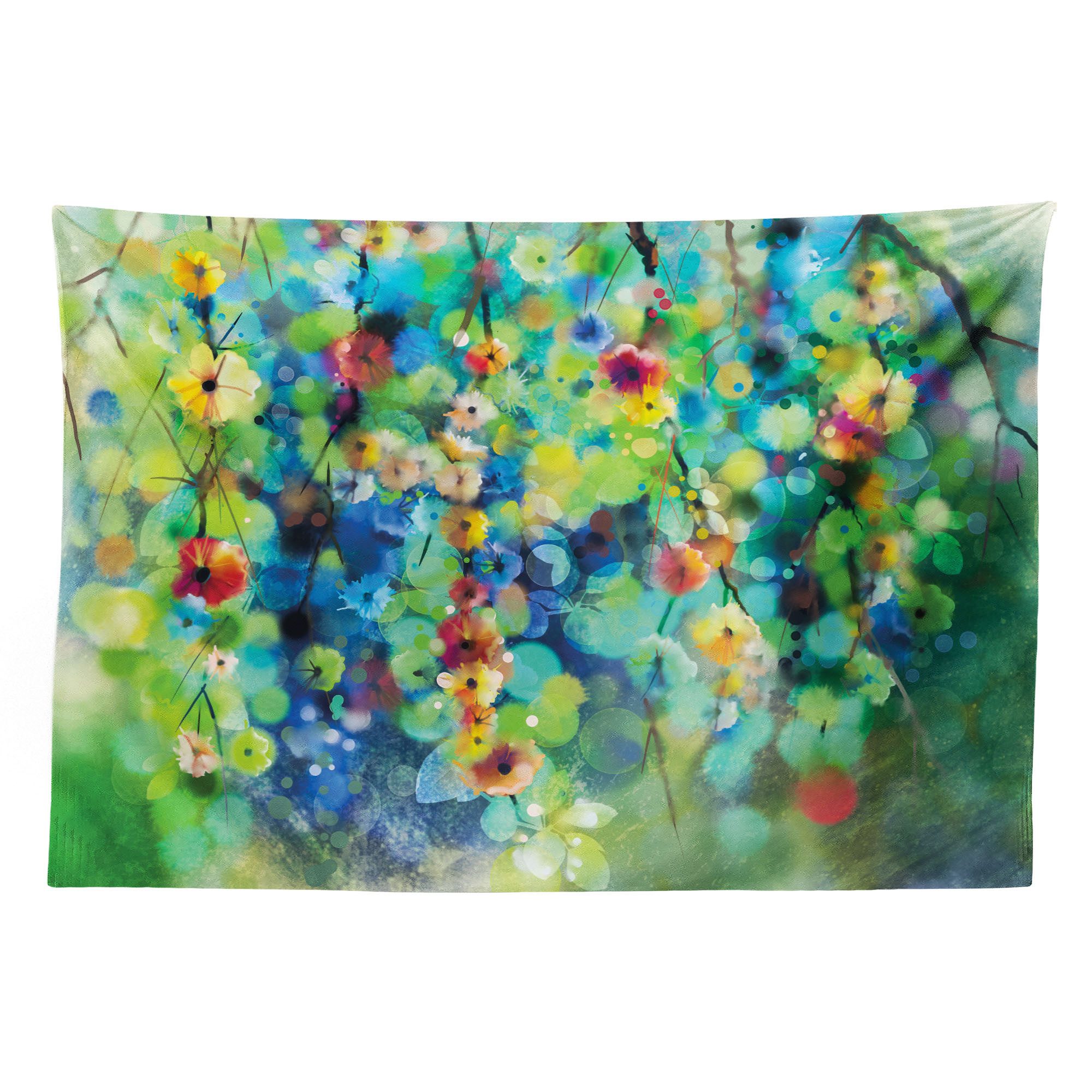 Abakuhaus Wandteppich aus Weiches Mikrofaser Stoff Für das Wohn und Schlafzimmer, rechteckig, Blumen Bunte Blumen auf Baum