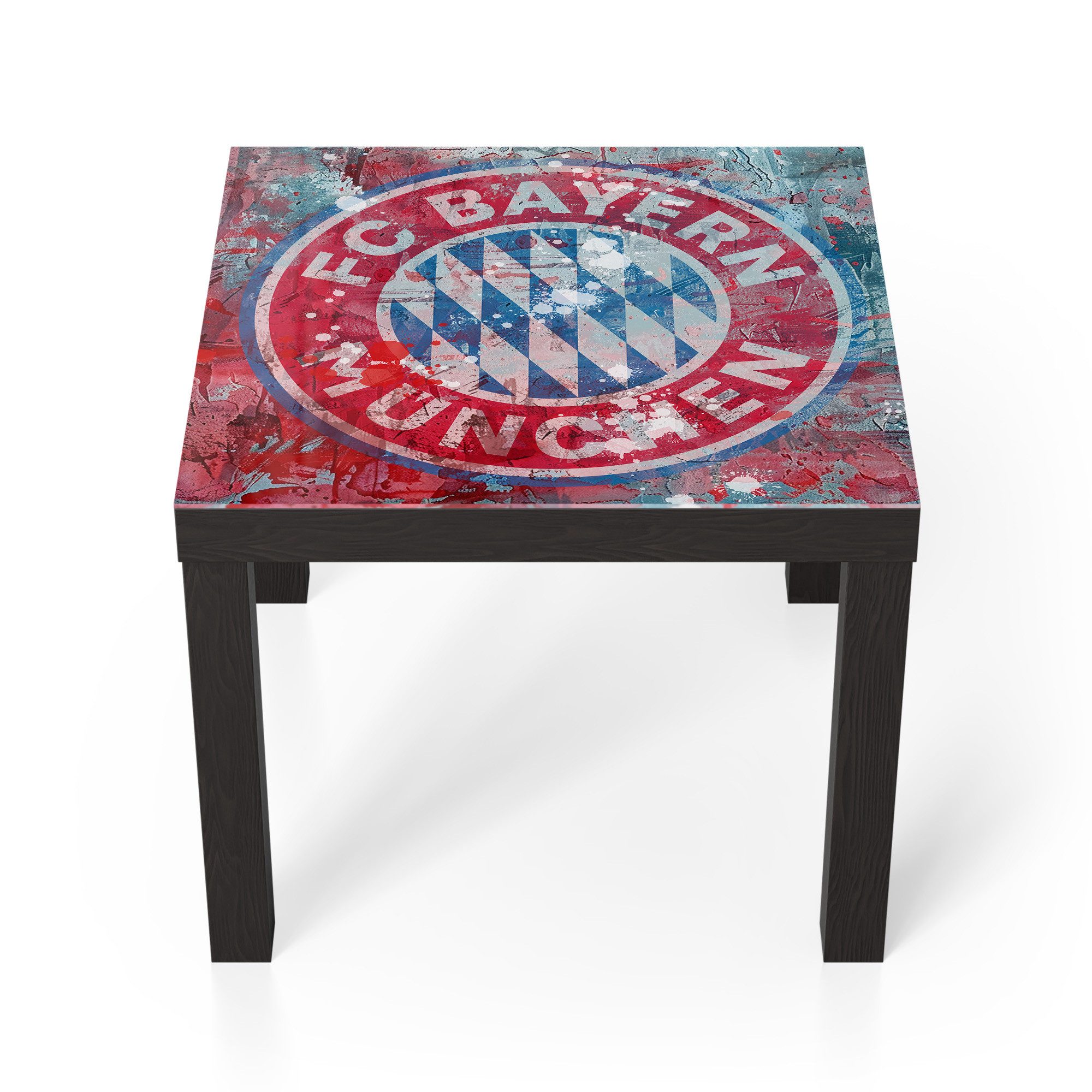 DEQORI Couchtisch 'Wappen FC Bayern München', Glas Beistelltisch Glastisch modern
