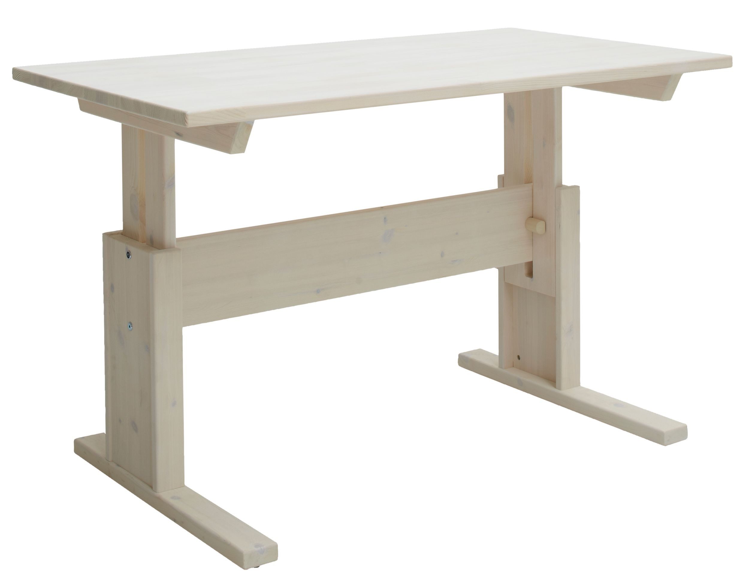 Lifetime Kidsrooms Schreibtisch höhenverstellbarer Massivholztisch aus Kiefer Massivholz White Wash
