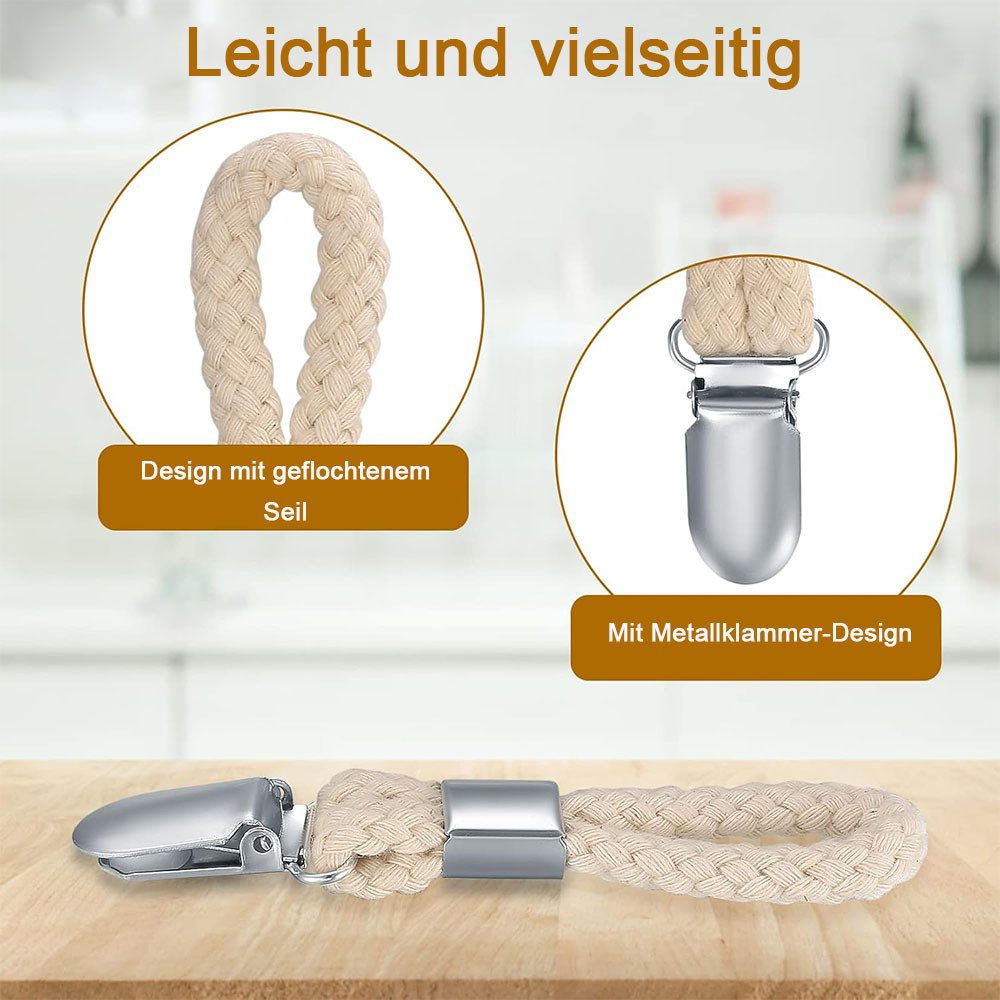 TUWENA Handtuchhaken 8 Stück Handtuch Clips zum Aufhängen, Handtuchclips mit Schlaufen, (8-St)