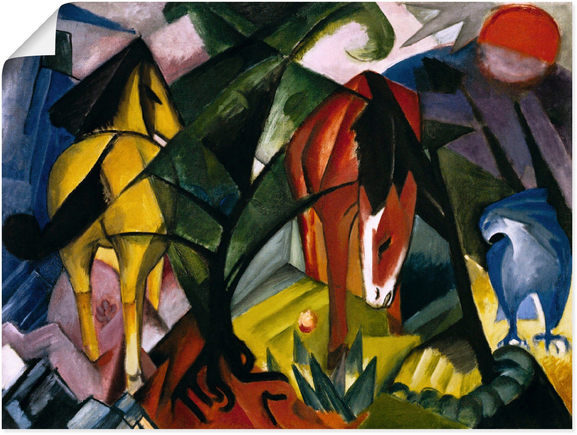 Artland Wandbild Pferde und Adler. 1912, Haustiere (1 St), als Leinwandbild, Poster in verschied. Größen