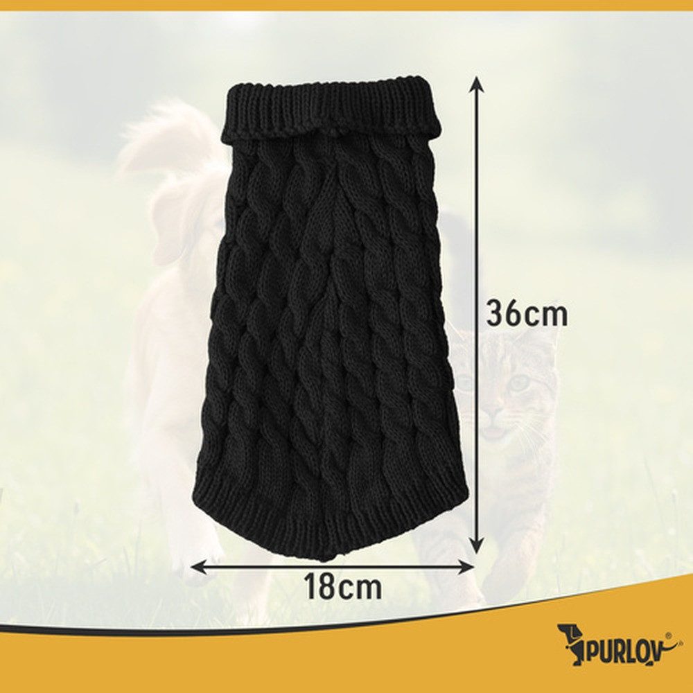Purlov Hundepullover Haustier Strickpullover, Rollkragen, Strickmaterial, waschbar, Kälteschutz