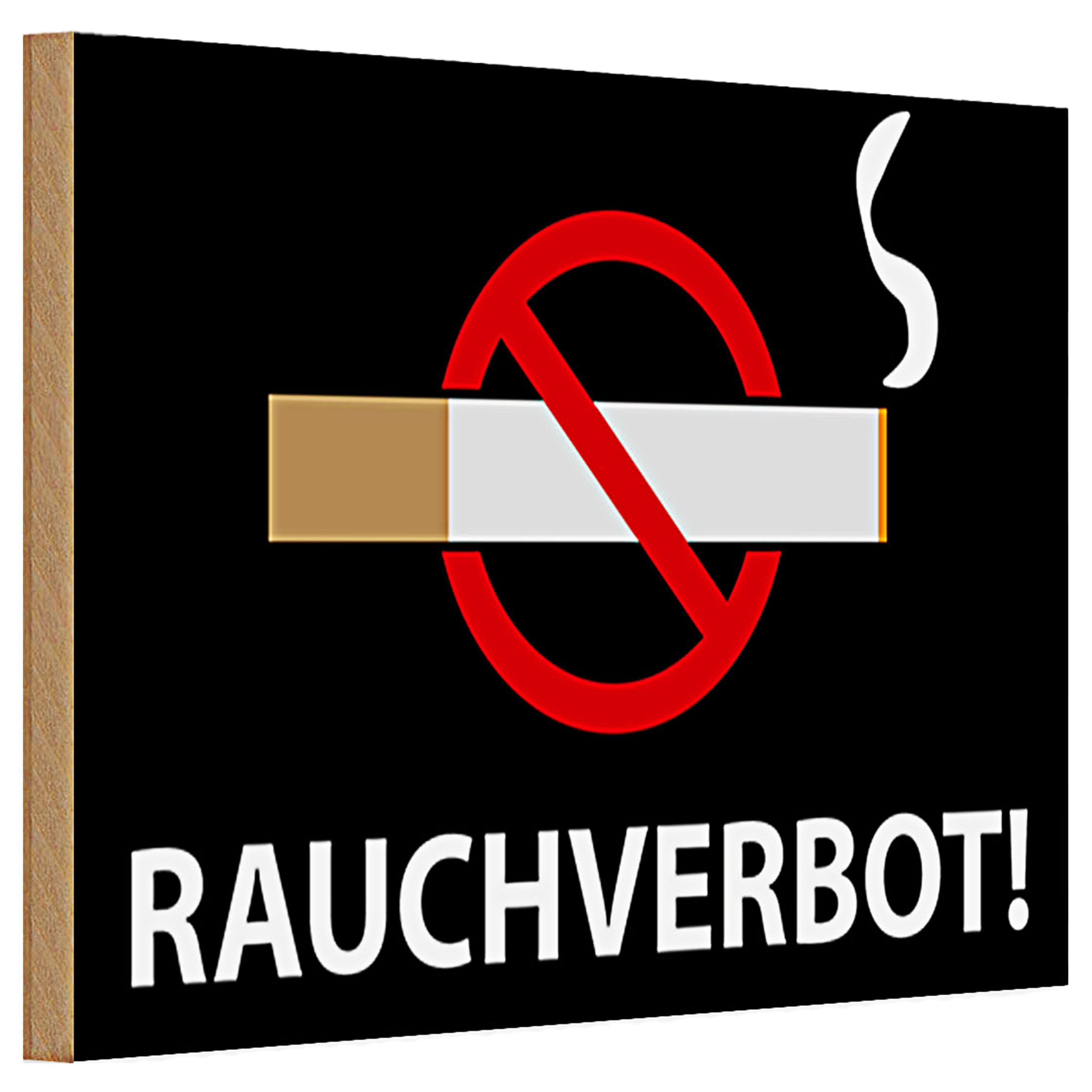 Holzbild Holzschild Hinweis 30x20cm Rauchverbot