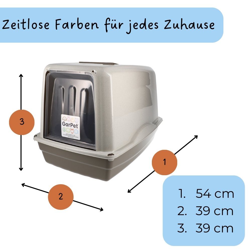 GarPet Katzentoilette Katzenklo mit Deckel Aktivkohlefilter Katzentoilette geschlossen