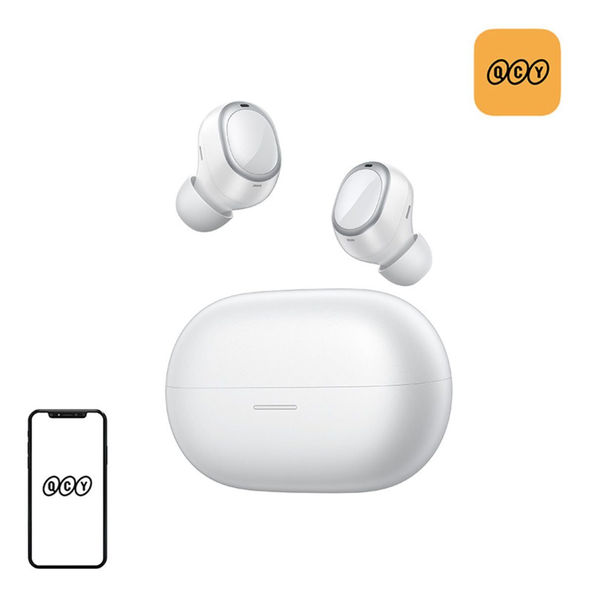 QCY QCY Melobuds A30 kabellose Ohrhörer (Weiß) In-Ear-Kopfhörer