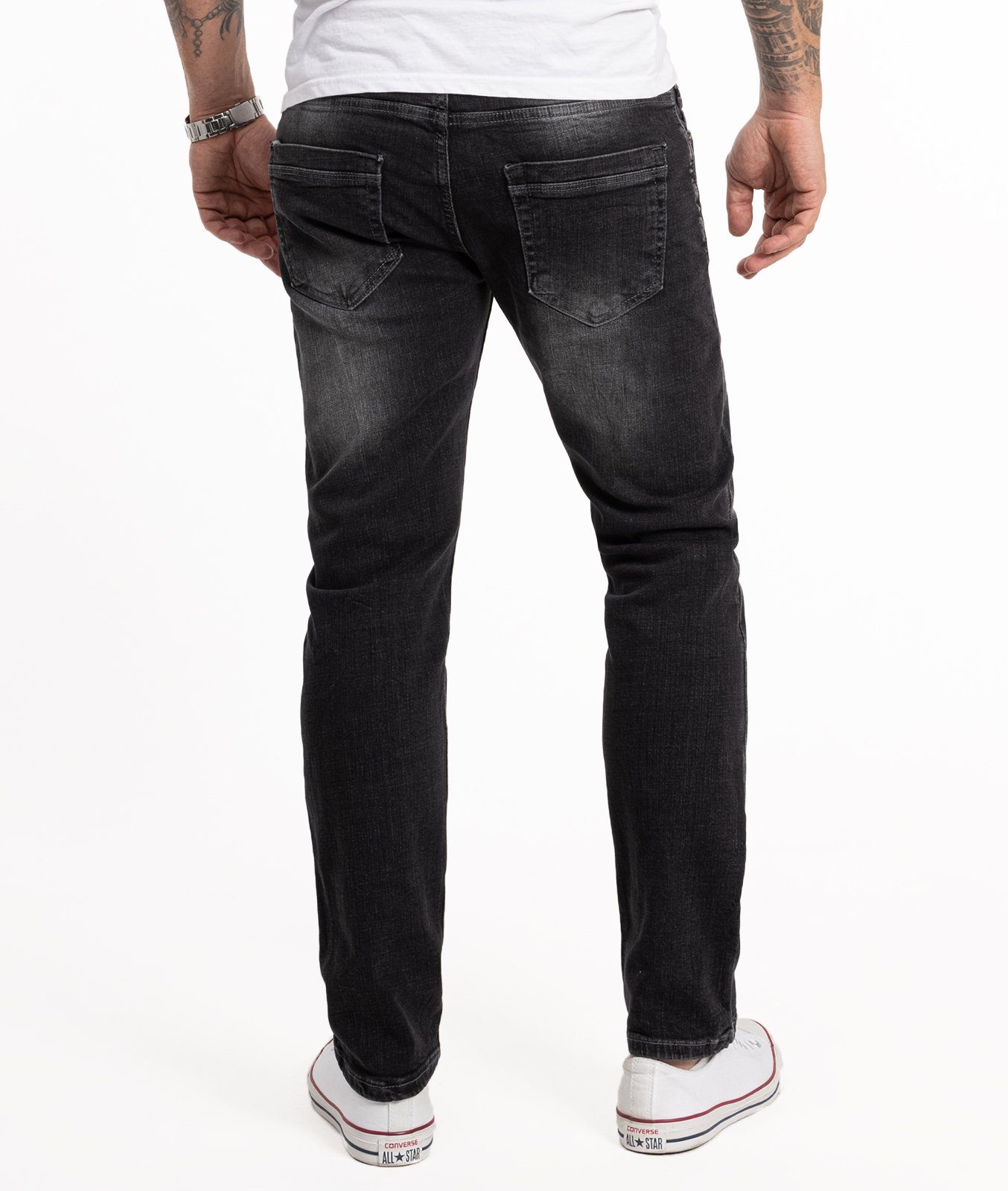 Rock Creek RC-2273 Jeans Regular-fit-Jeans Stonewashed Dunkelgrau Herren