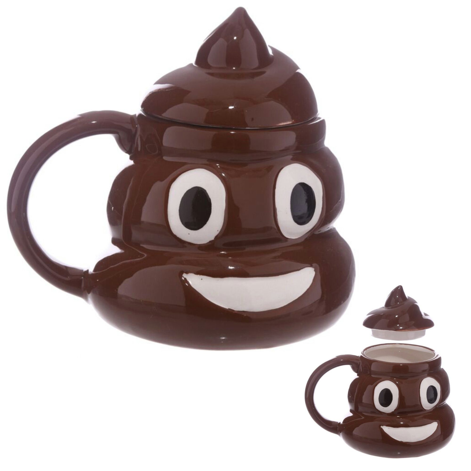 Puckator Tasse POOP Kackhaufen 3D Kaffeetasse Teetasse Geschenkidee 450 ml, Keramik