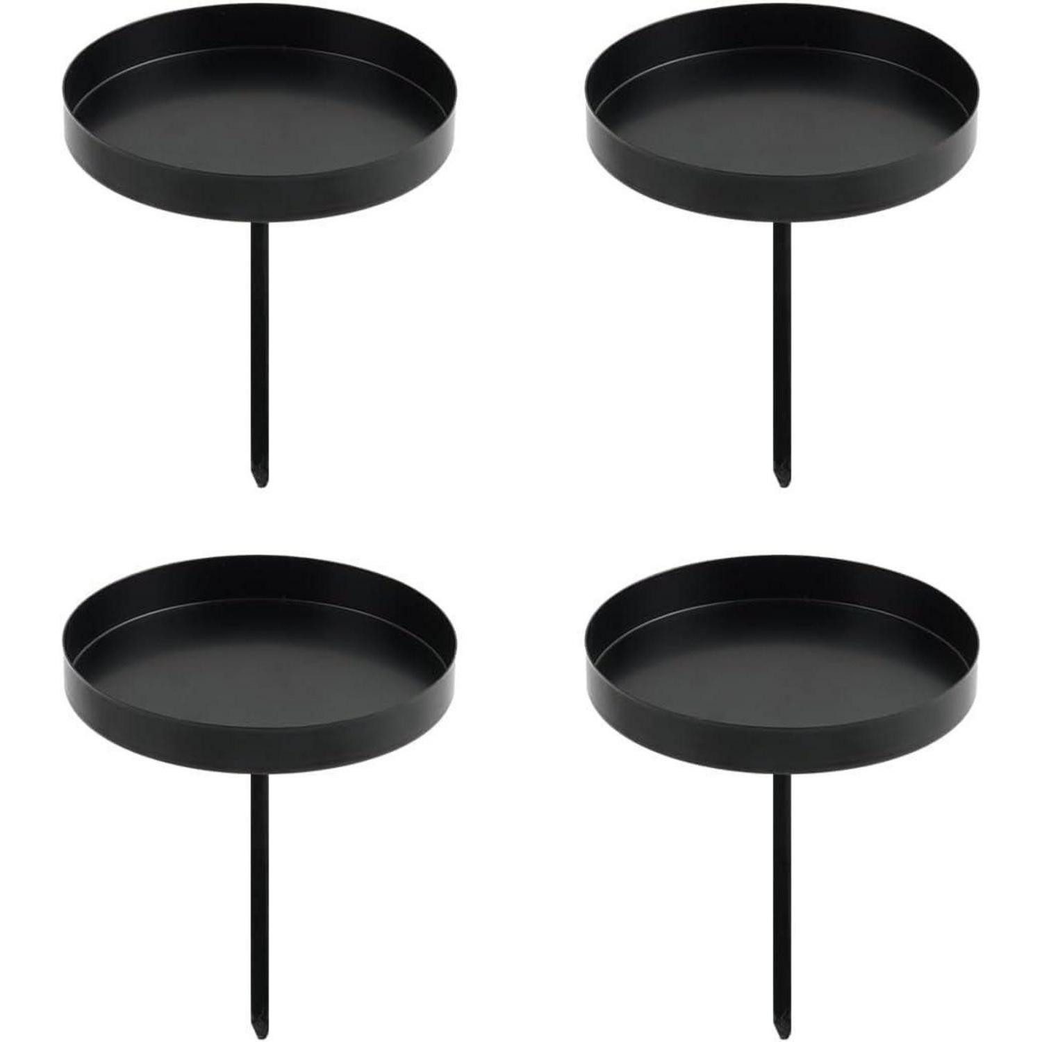 Adventsleuchter Kerzenhalter Adventskranz 8cm Schwarz 4Stk Metall
