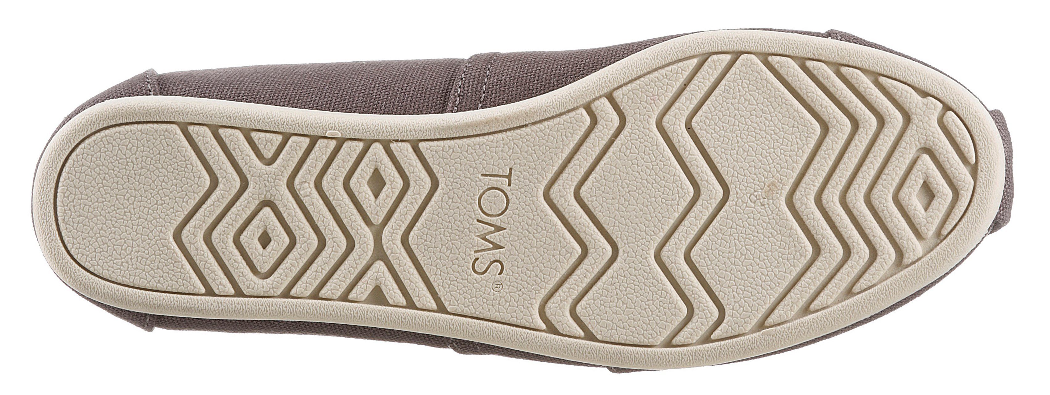 Stretcheinsatz mit TOMS grau ALPARGATA Espadrille 2 kleinem