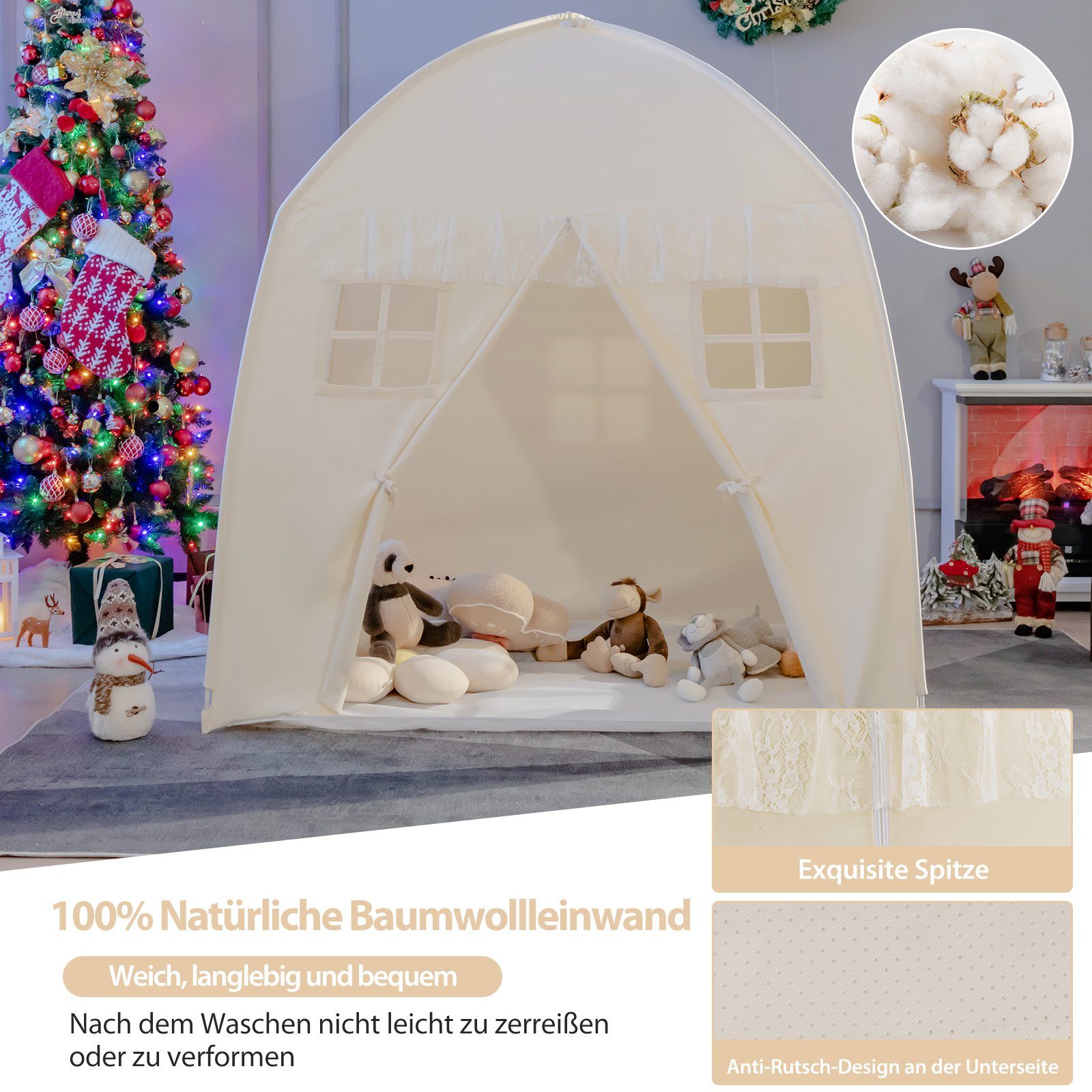 COSTWAY Spielzelt Kinderspielhaus 143 x 100 x 155 cm