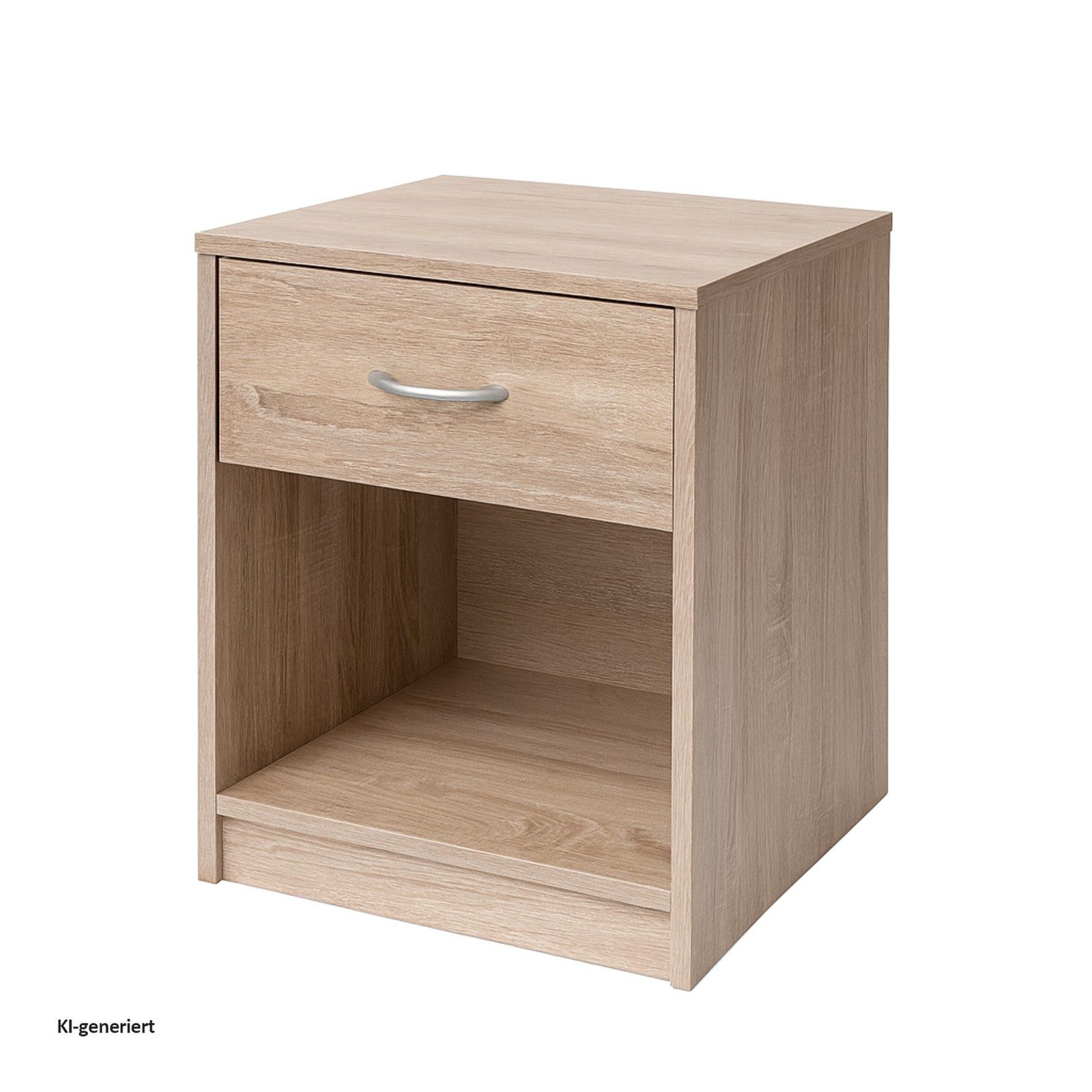 HTI-Living Nachtschrank Nachtschrank mit 1 Schublade Nina Sonoma (Stück, 1-St., 1 Nachtschrank) Nachttisch Nachtkommode Nachtkonsole