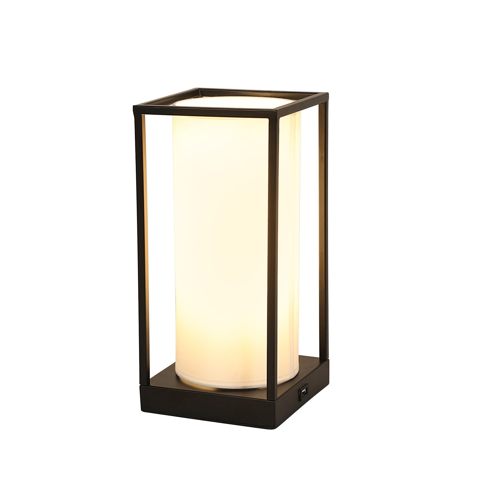 Riserva Schreibtischlampe Weiße Tischlampe mit Stoffschirm, Touch-Dimmer, 3 Helligkeiten, E27