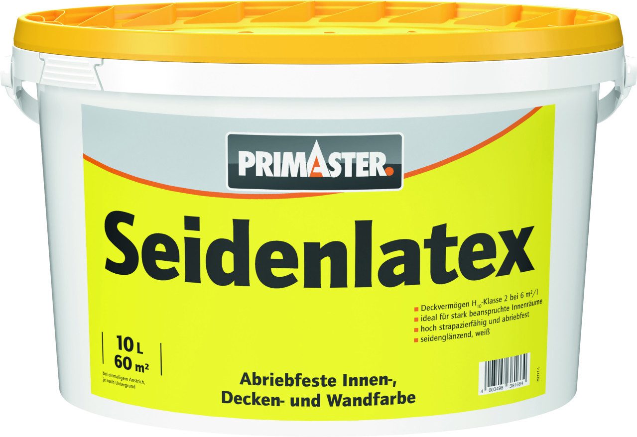 Primaster Wandfarbe Primaster Seidenlatex glänzend 10 L weiß