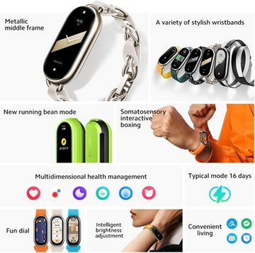 Xiaomi Mi Smart Band 8 Fitness-Tracker & Aktivitäts-Tracker (AMOLED-Display, Smartwatch (1.64 Zoll), mit SpO2 Tracking, Schlafüberwachung Herzfrequenzmessung Schrittzähler