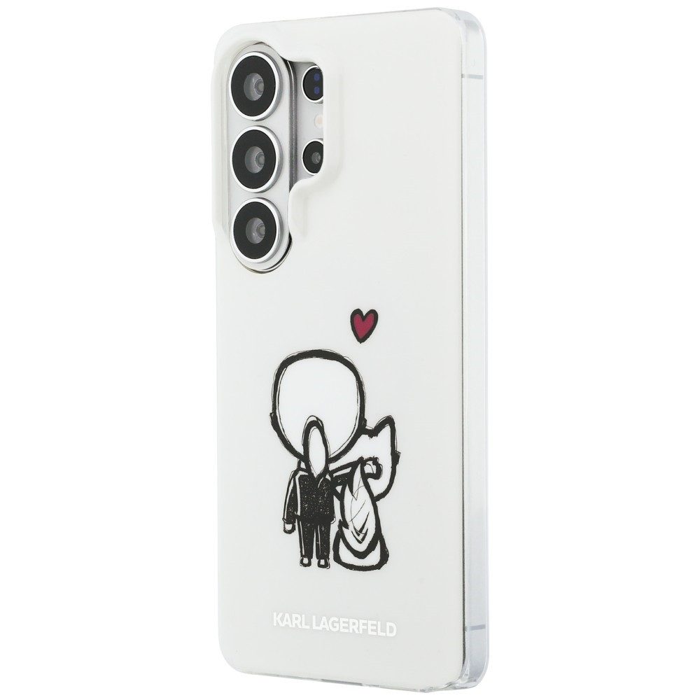 KARL LAGERFELD Handyhülle Galaxy S26 Ultra weiß MagSafe Katze Logo Seiten transparent 6,9 Zoll, Kantenschutz