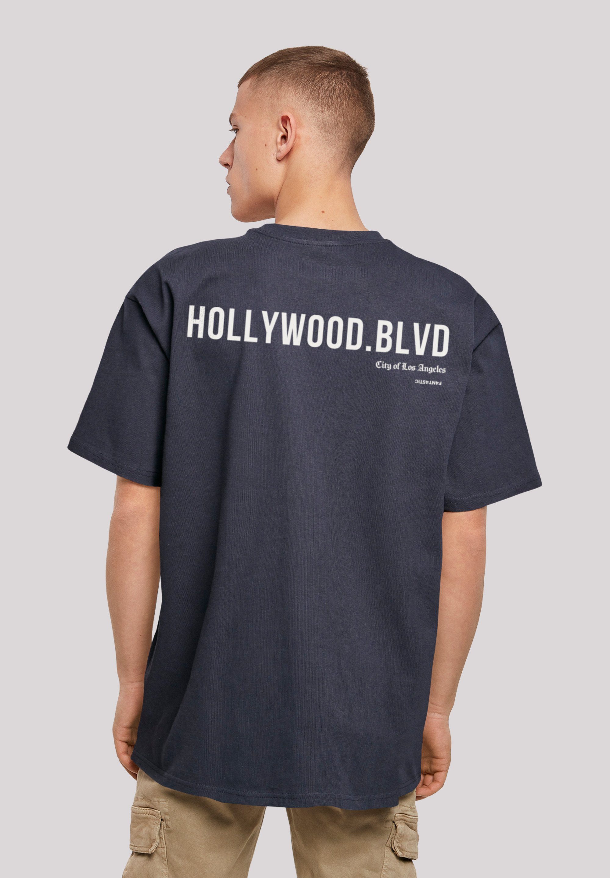 OVERSIZE Print F4NT4STIC navy blvd TEE T-Shirt Hollywood