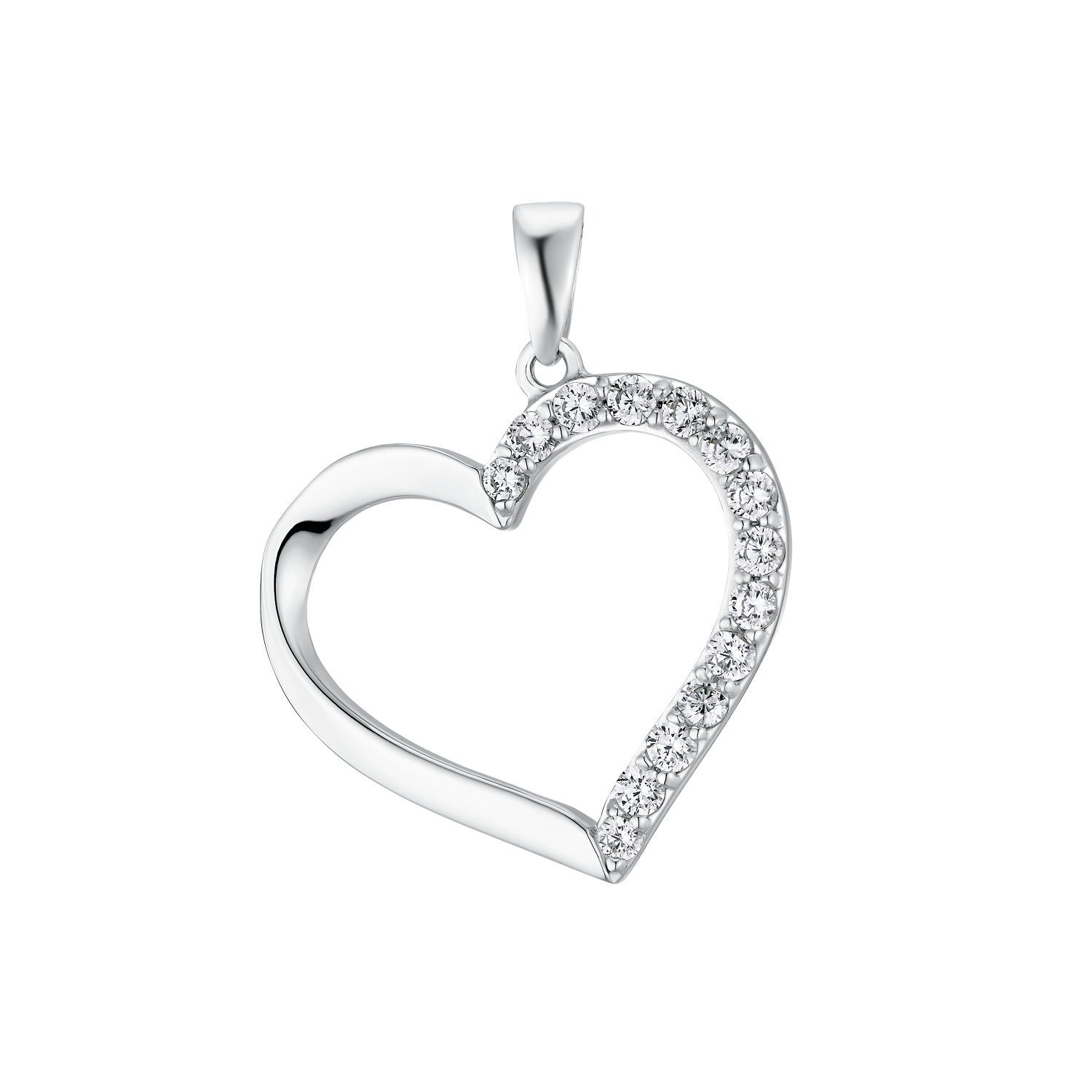 Amor Anhänger Set für Damen, 925 Sterling Silber, Zirkonia synth., Herz (1-tlg)