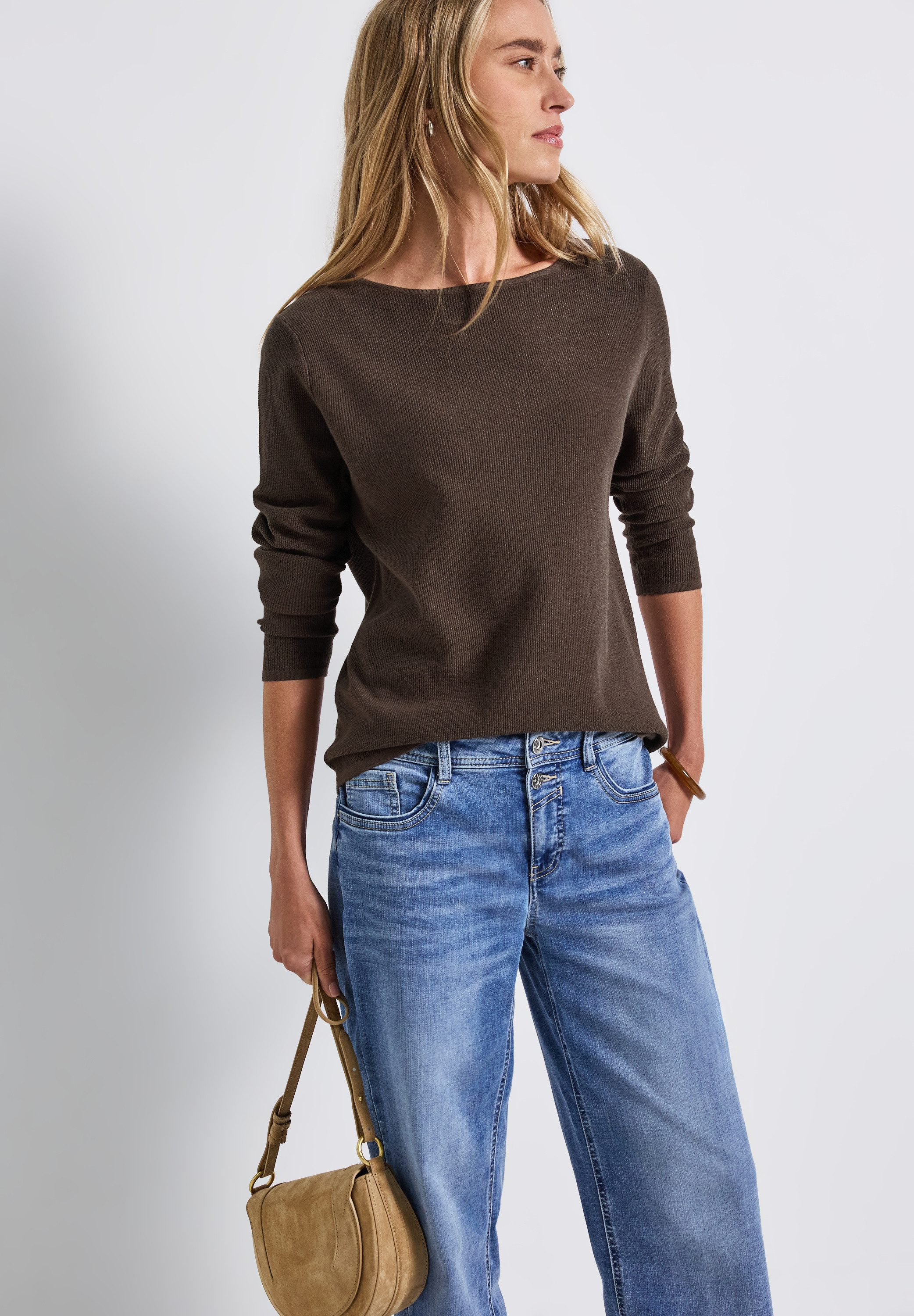 STREET ONE Strickpullover mit U-Boot-Ausschnitt günstig online kaufen