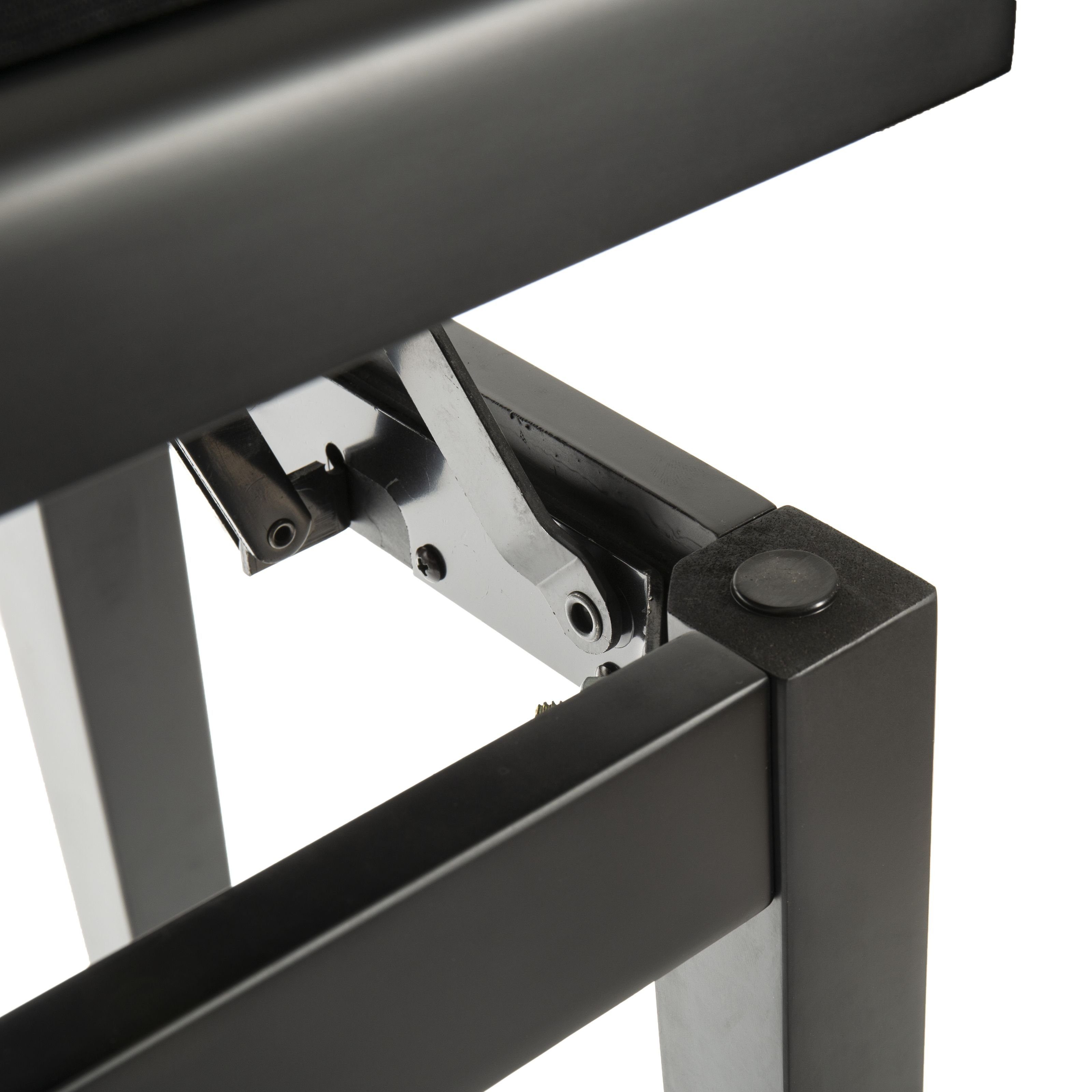 FAME Klavierbank (PB-10C BK Klavierbank - Höhenverstellbar Gepolstert Schwarz Vinyl Mattes Finish Robuste Verarbeitung Sitzfläche 53x31cm, Sitzbänke, Klavierbänke), Klavierbank, Höhenverstellbar, Gepolstert