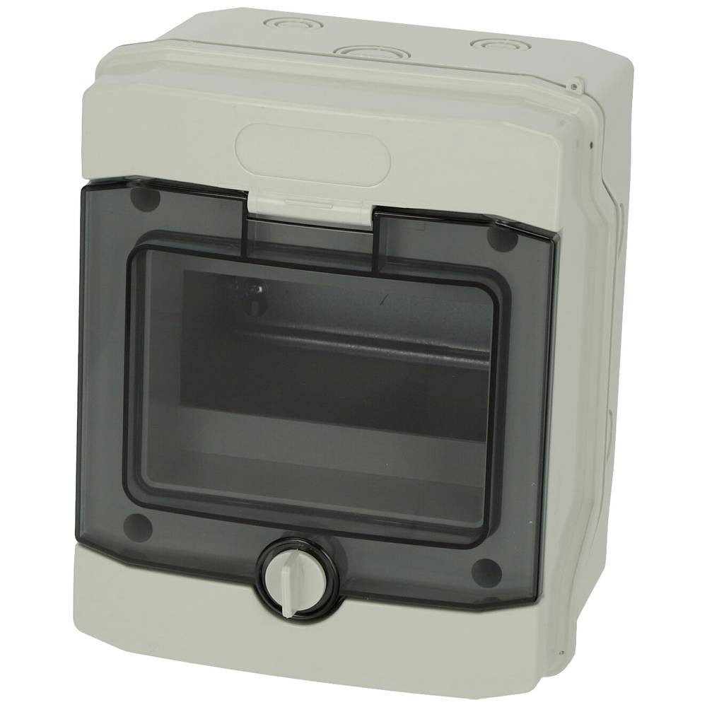 Fibox Montagedose Gehäuse, 6 Module, transparente Tür - 1 Reihe 7350001, (Deckel Transparent, UV-beständig, halogenfrei)