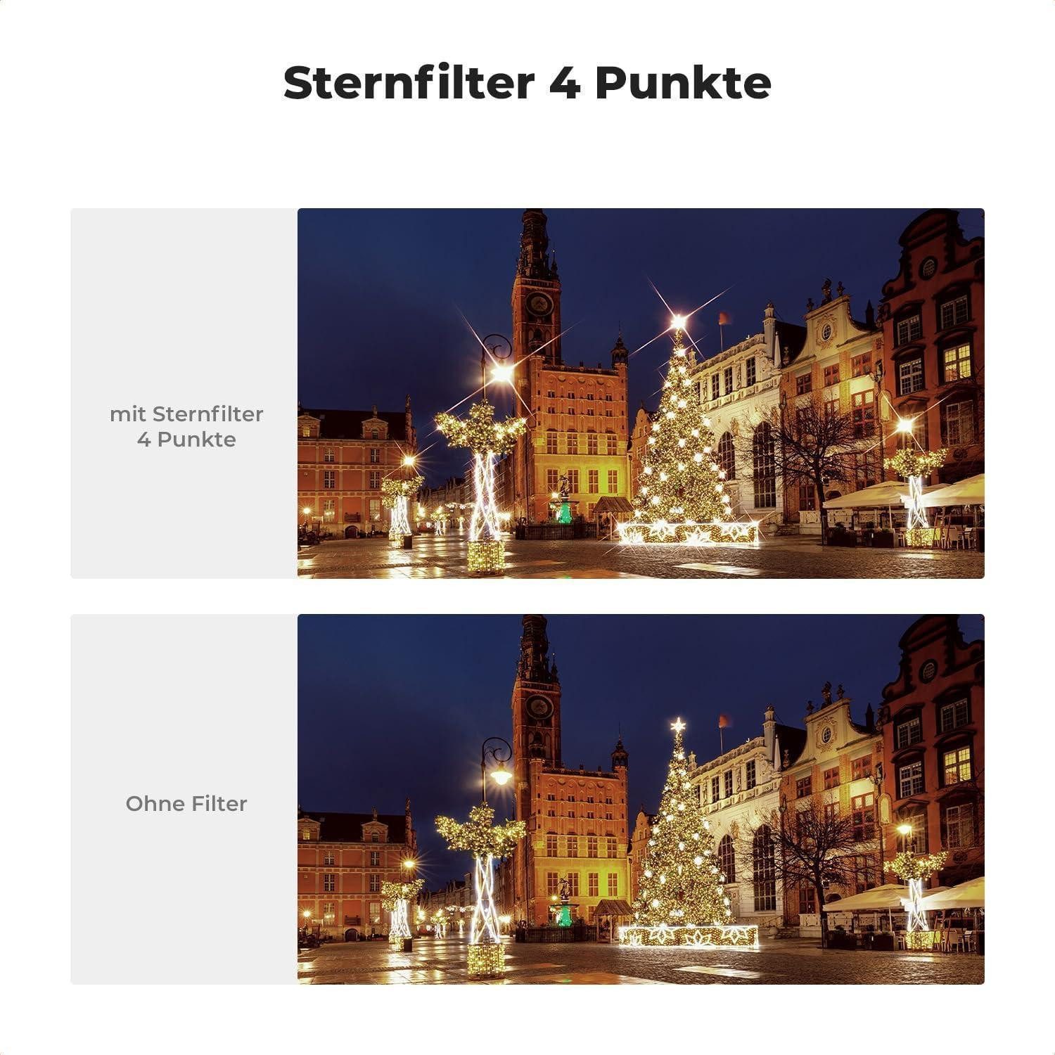 LuxusKollektion Nano K-Serie 67mm Sternfilter 4 6 8 Punkte für Sternenlichteffekte Sternfilter