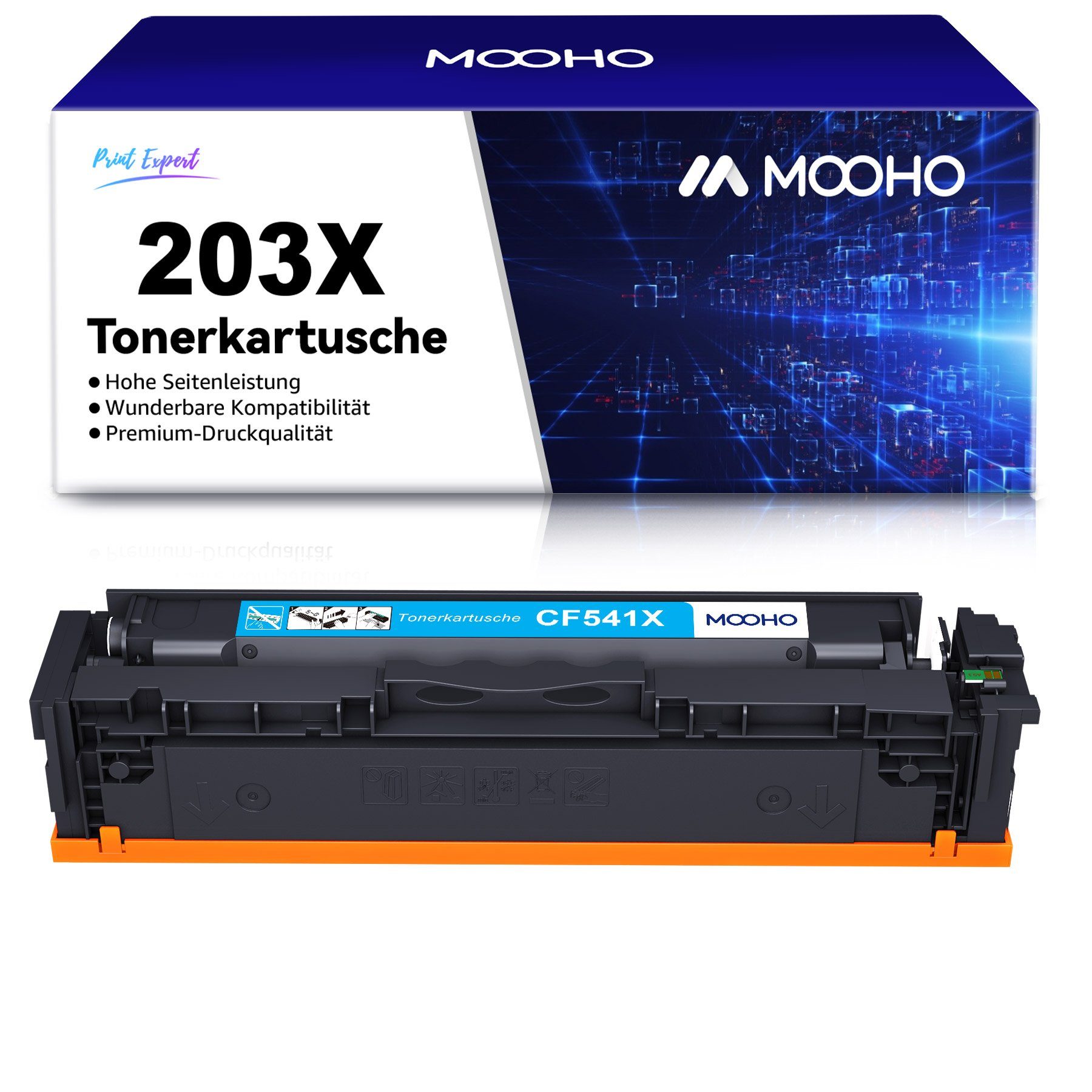 Tonerkartusche M280nw M281fdw Cyan Laserjet 203A MOOHO Pro MFP 1* für CF540A HP