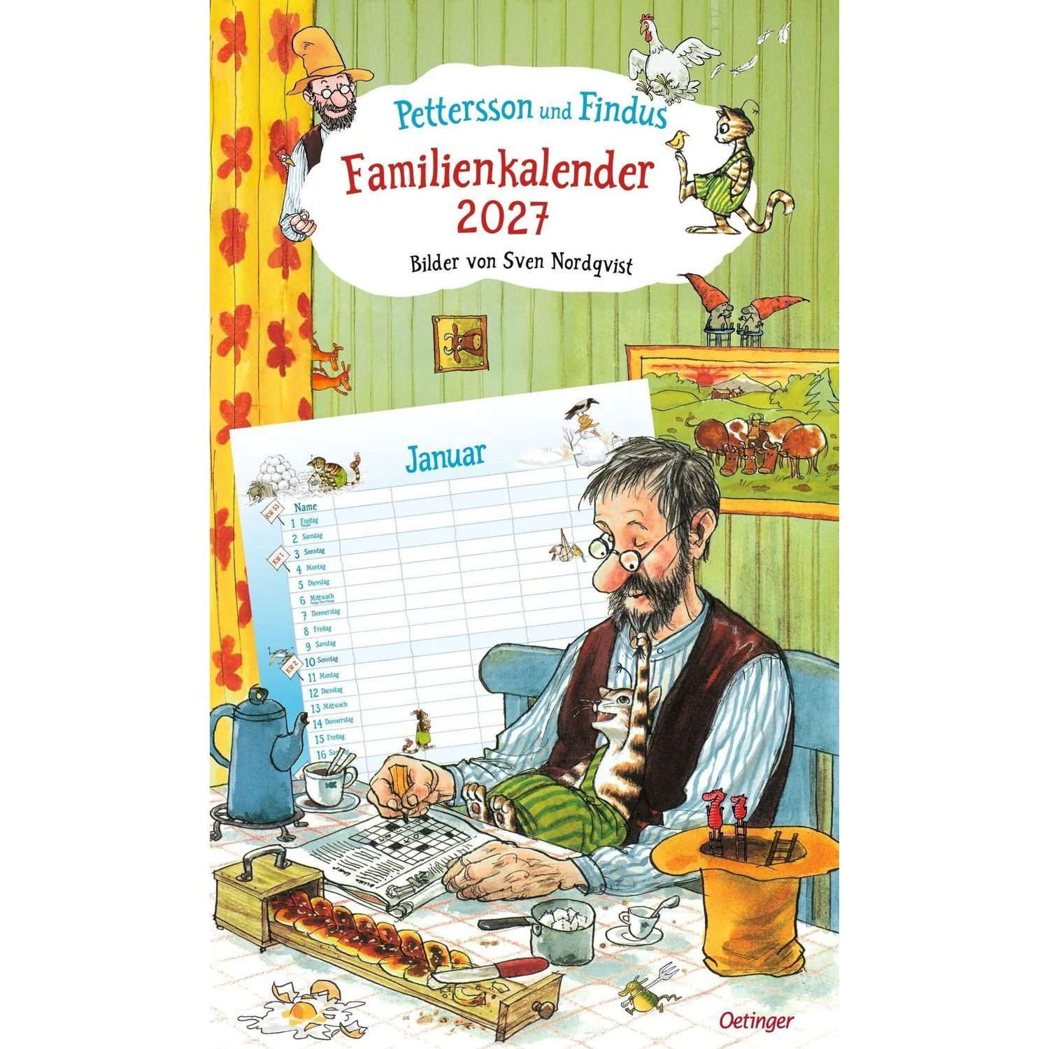Oetinger Wandkalender Pettersson und Findus. Familienkalender 2027