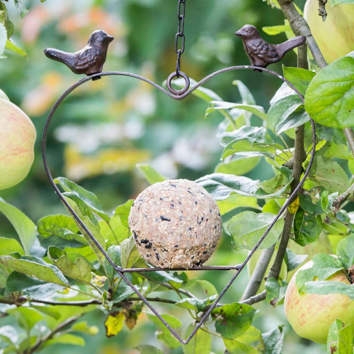 Vogelhäuschen Vogeltränke Dekorativ 23,5 DOTMALL Herzform cm HI Braun