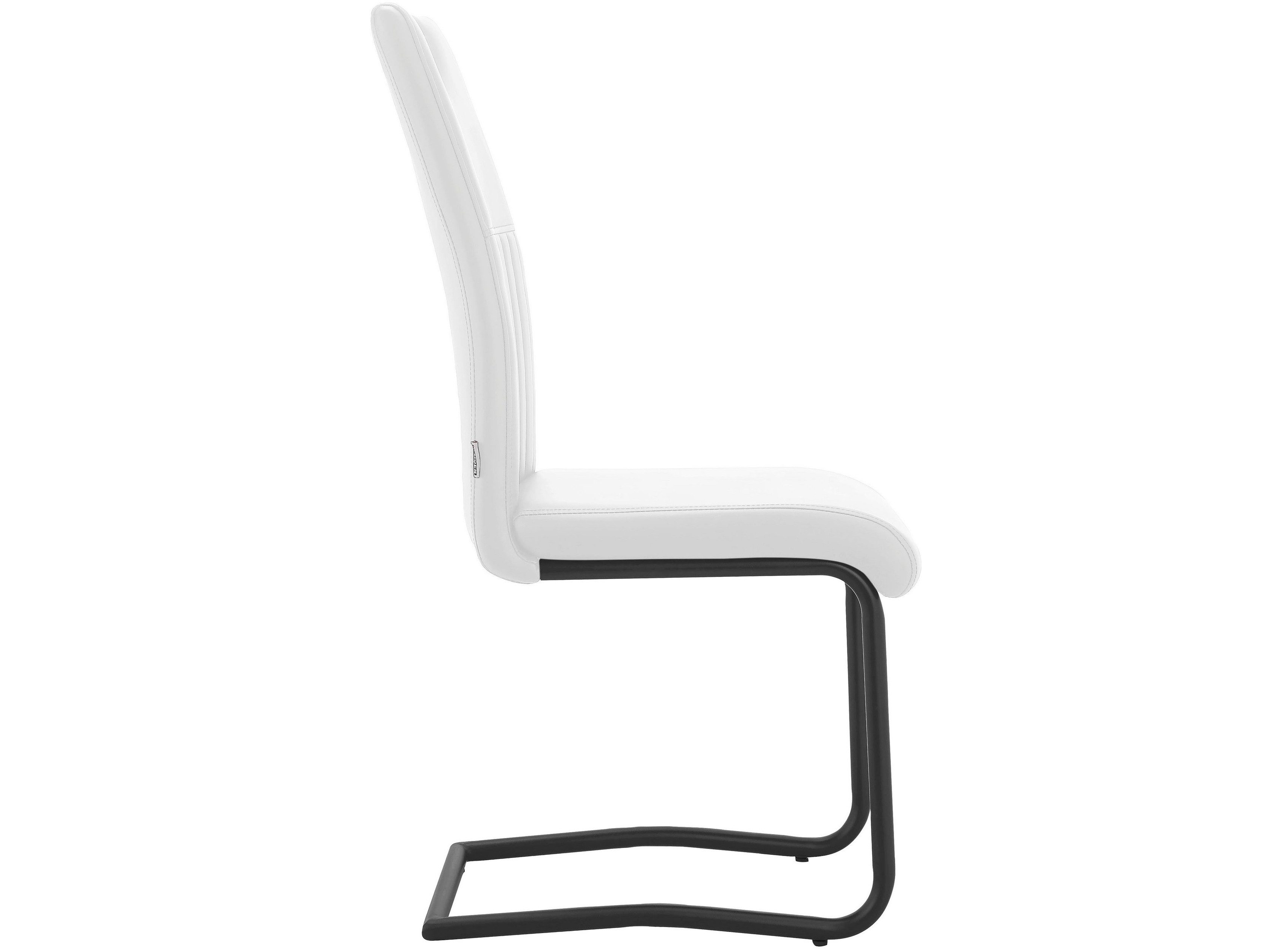 loft24 Freischwinger Leung (Set, 2 St), Esszimmerstuhl, Polsterstuhl, Stuhl, Lederoptik, Metallgestell