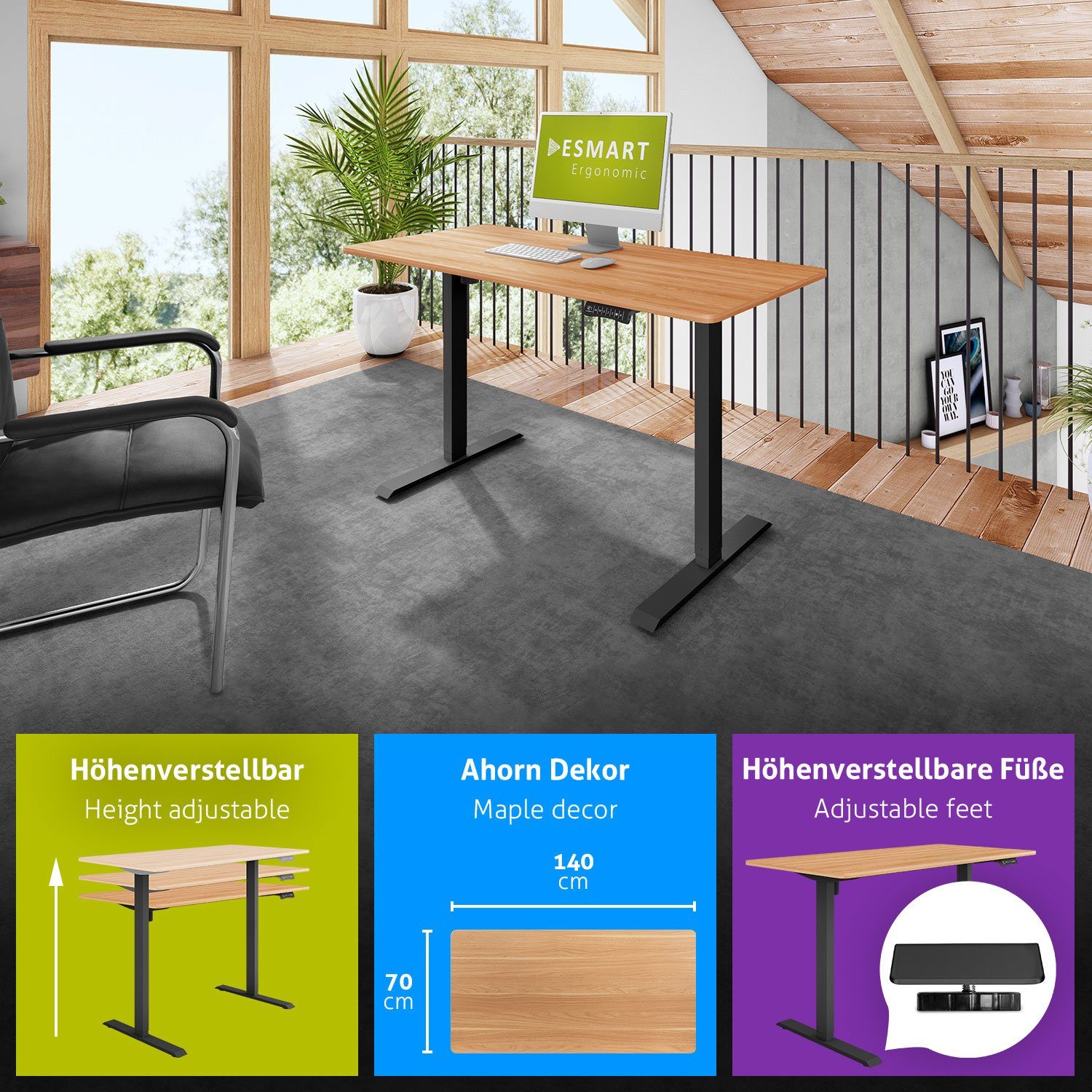 ESMART Schreibtisch ESMART Germany, ETX-121 Elektrisch günstig online kaufen