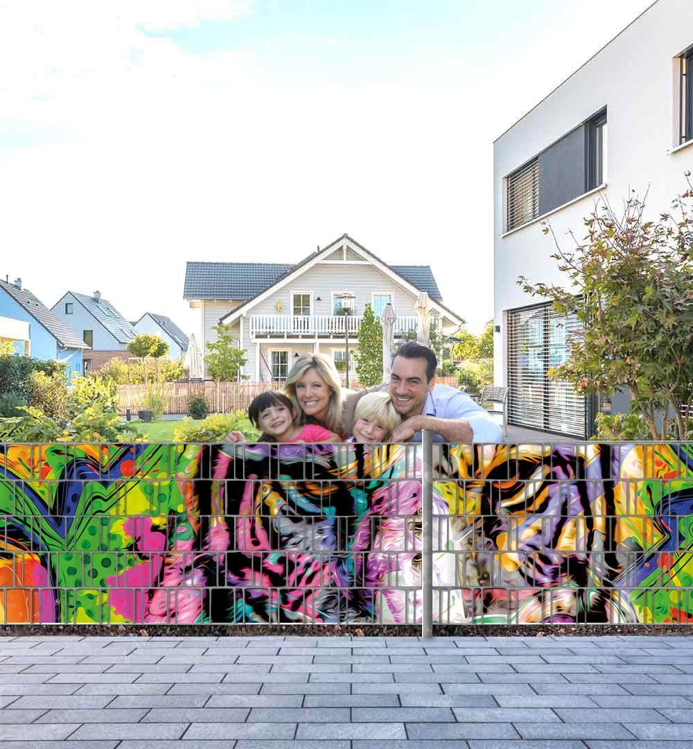 MyMaxxi Sichtschutzstreifen Sichtschutzstreifen Tiger Graffiti Sichtschutz Garten Zaun, (Tiger Graffiti)