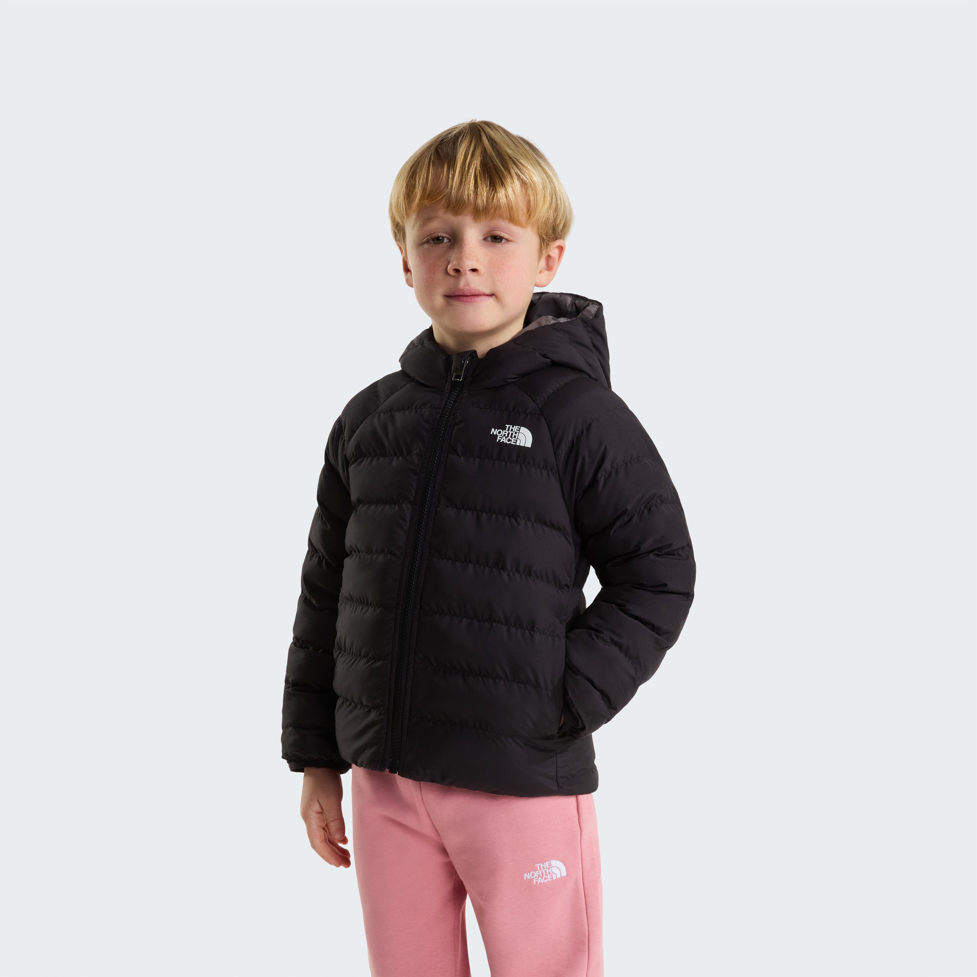 The North Face Steppjacke KID REVERSIBLE PERRITO HOODED JACKET sportlicher Stil, Wendefunktion, mit Kapuze, leichtes Gewicht