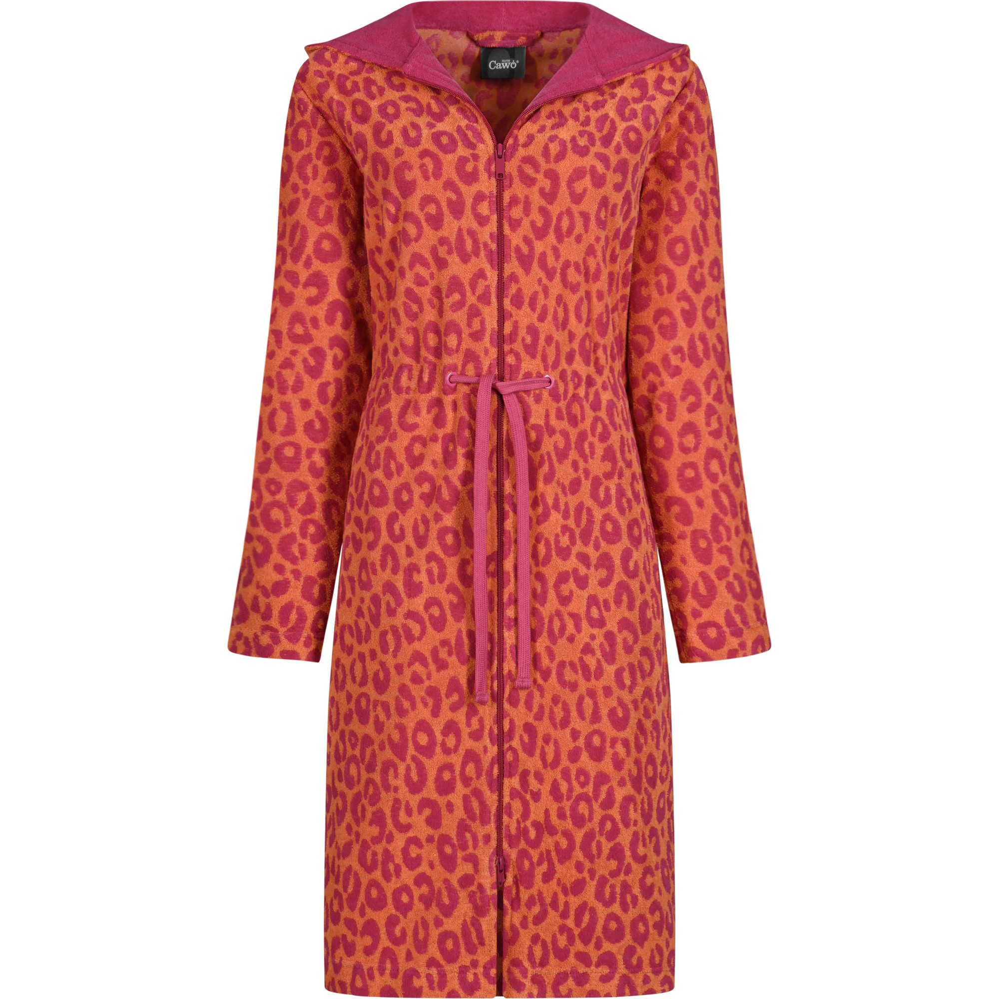 Cawö Home Damenbademantel Two-Tone Leo 851 Kurzmantel mit Kapuze Frottier, günstig online kaufen