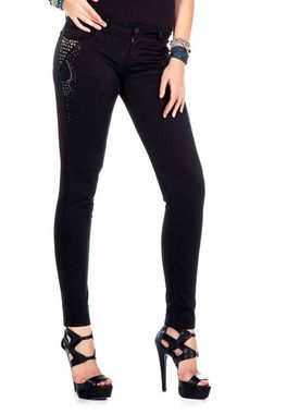 Cipo & Baxx Slim-fit-Jeans mit stylischer Nietenverzierung und Skinny-Fit