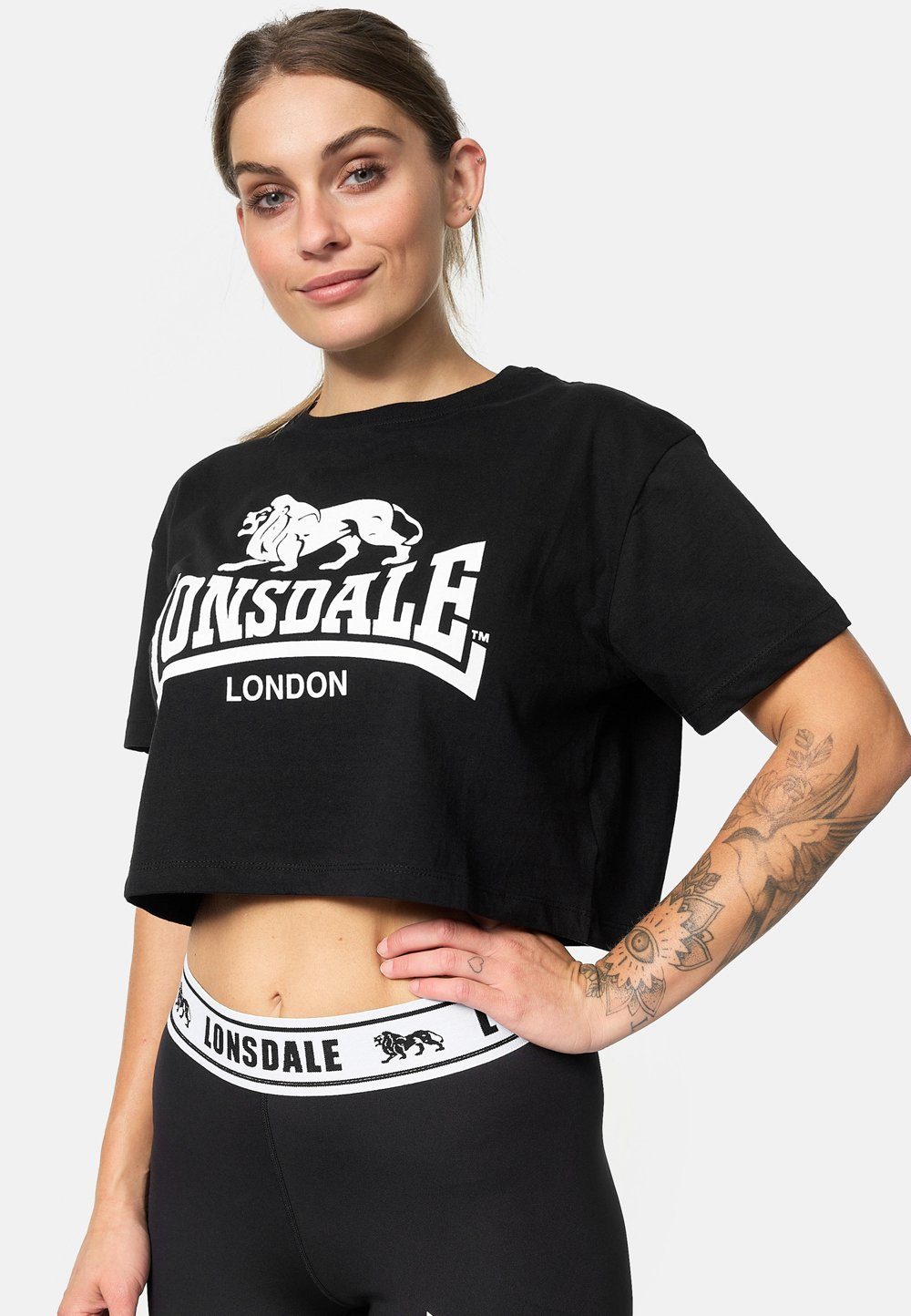 Lonsdale T-Shirt Black/White COMMON GUTCH